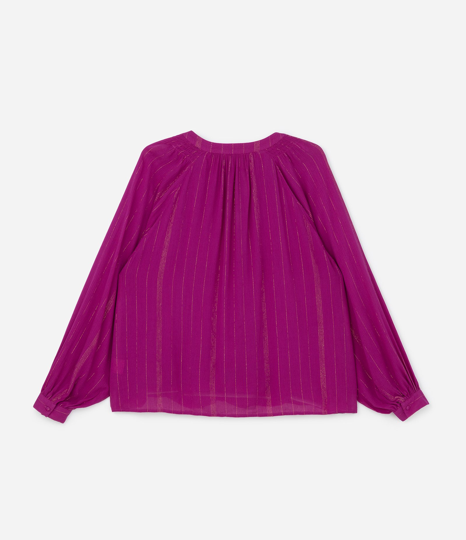 Blusa Bata em Viscose com Fios Metalizados Curve & Plus Size Magenta 6