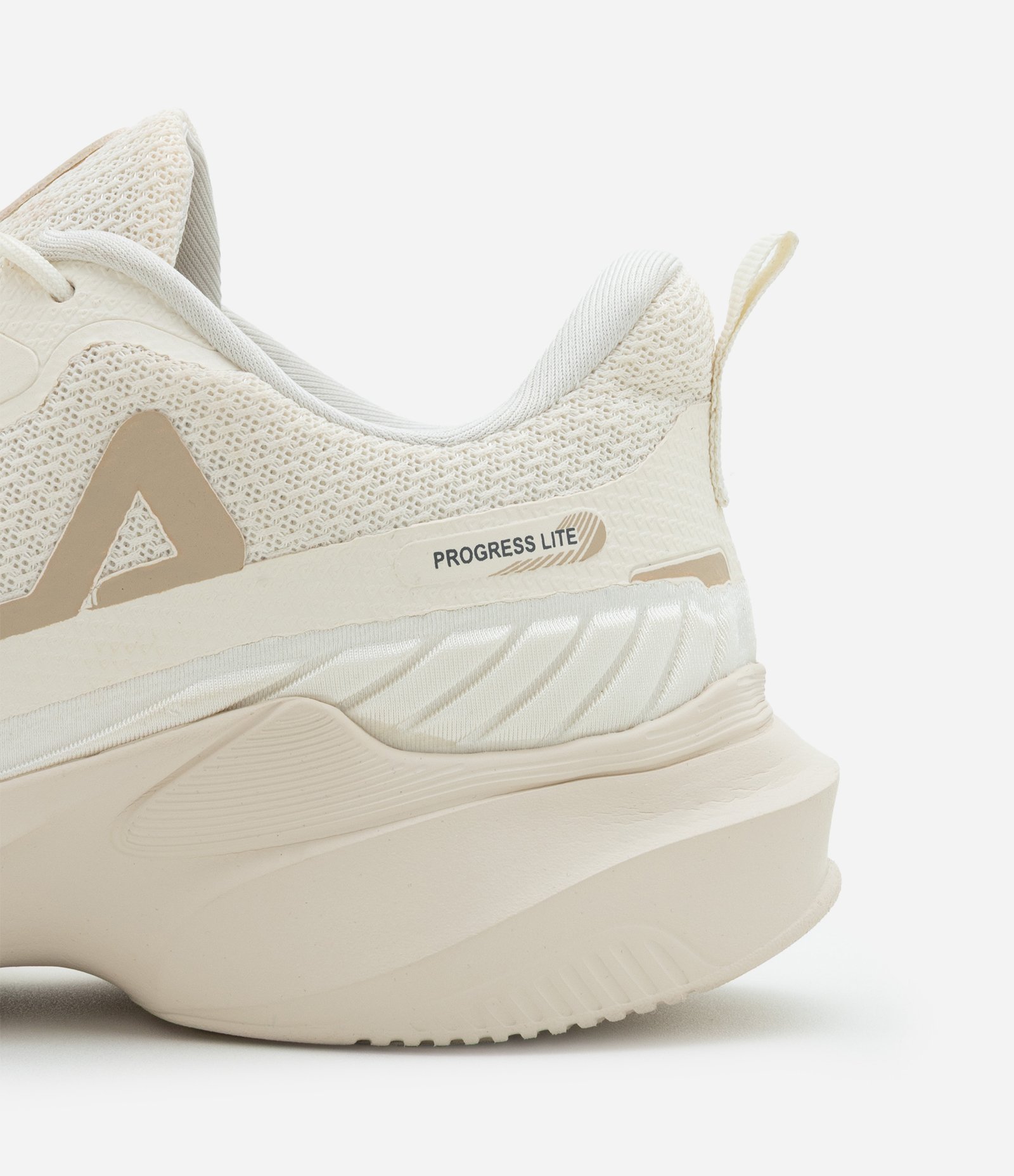 Tênis Jogging Esportivo com Recorte Contrastante FILA Bege 4