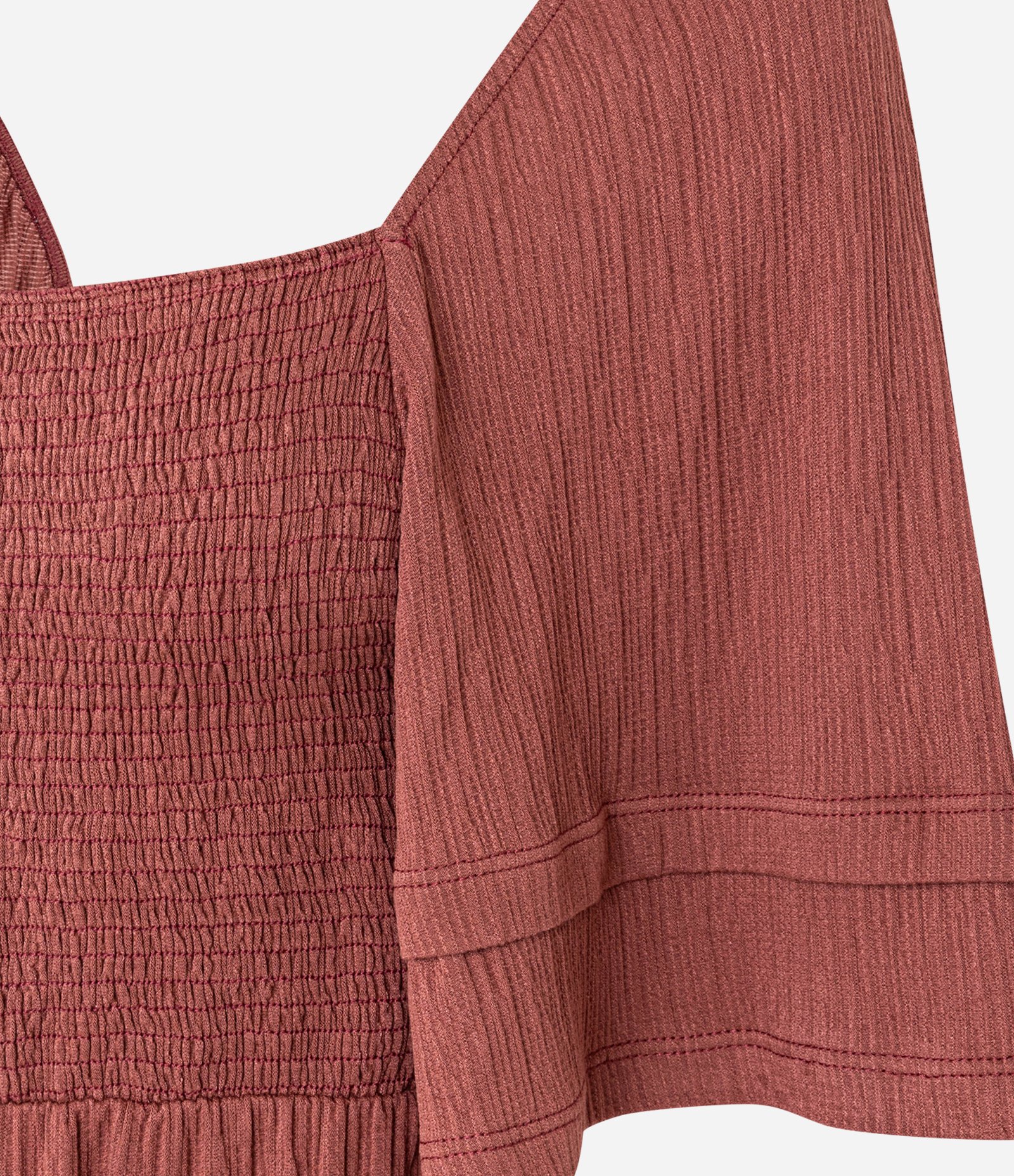 Vestido Curto Texturizado com Lastex no Busto Marrom 2