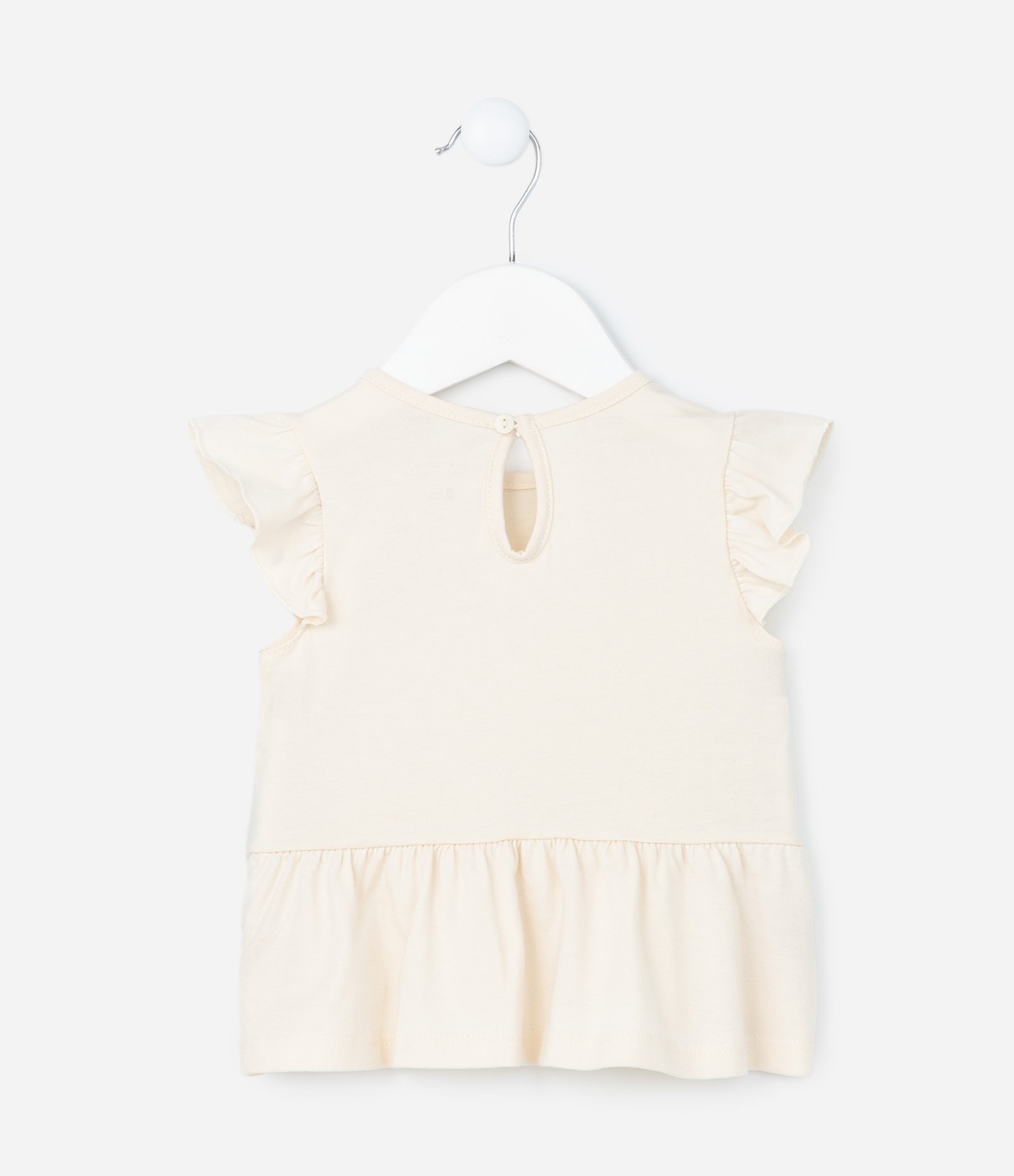 Conjunto Infantil com Estampa de Cereja - Tam 0 A 18 Meses Bege 5