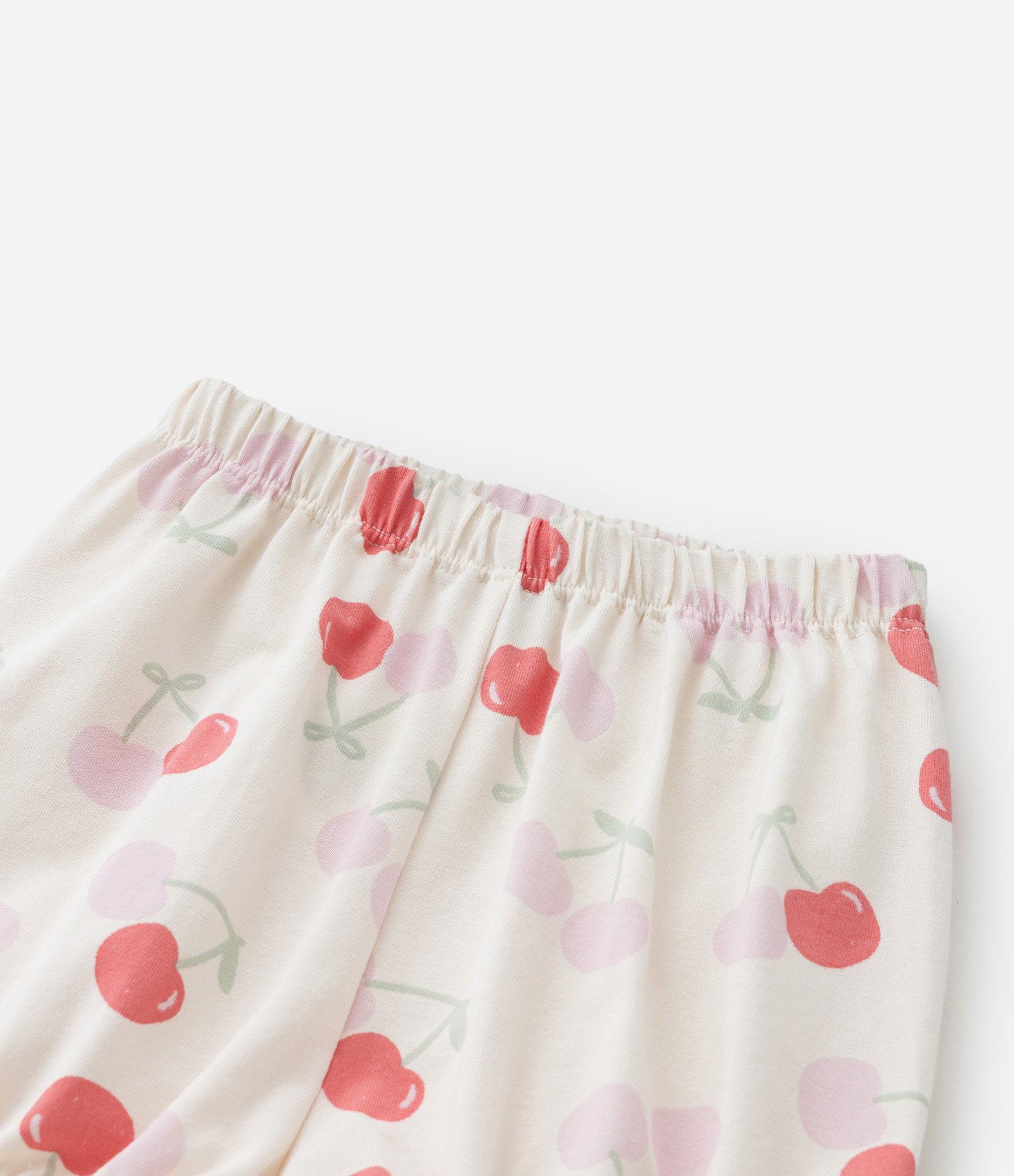 Conjunto Infantil com Estampa de Cereja - Tam 0 A 18 Meses Bege 8