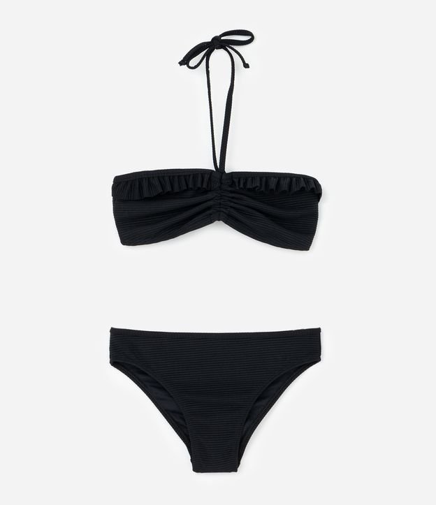 Biquíni Infantil Texturizado com Babadinhos - Tam 13 a 14 Anos
