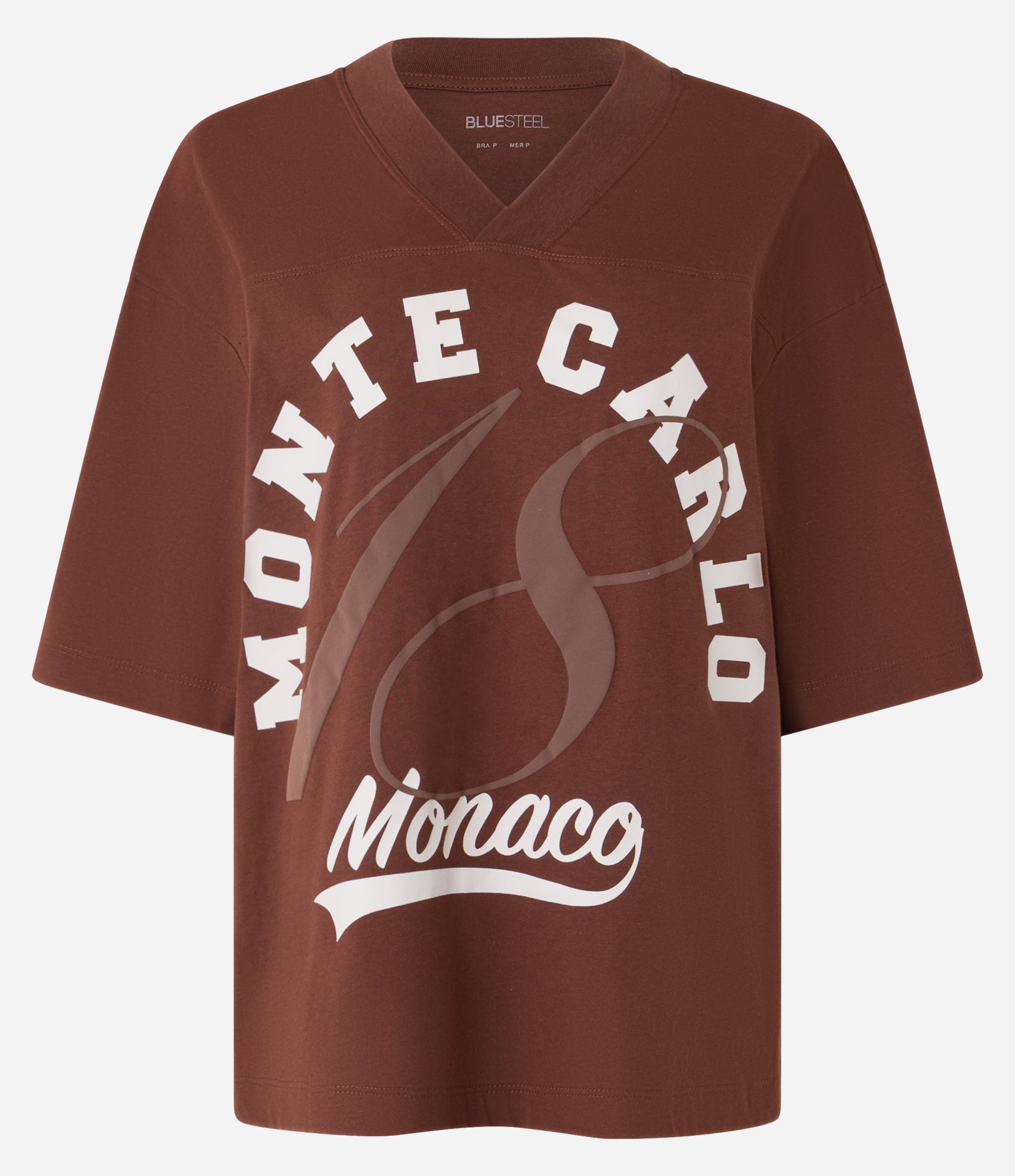 Camiseta em Algodão com Estampa Monte Carlo Marrom 5