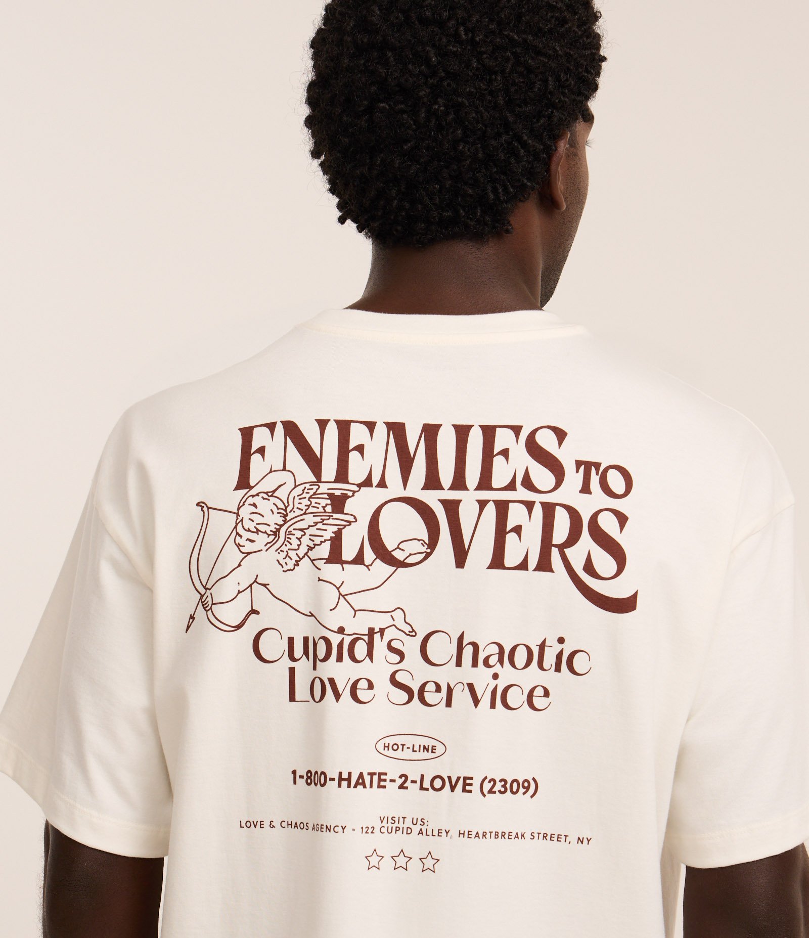 Camiseta Boxy em Algodão Estampa Lettering Cupido Off White 3