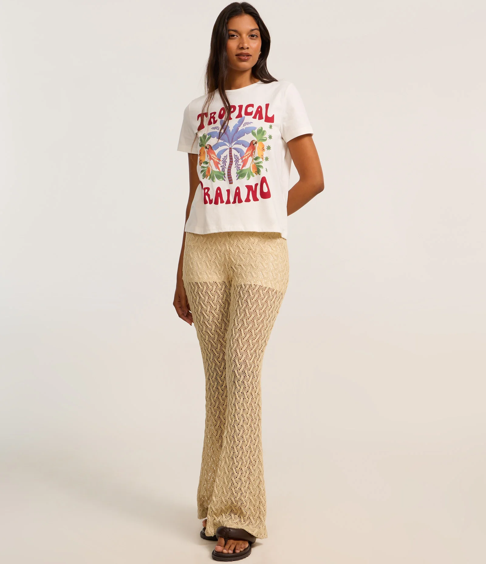 Blusa em Algodão com Estampa Tropical Praiano Branco 2