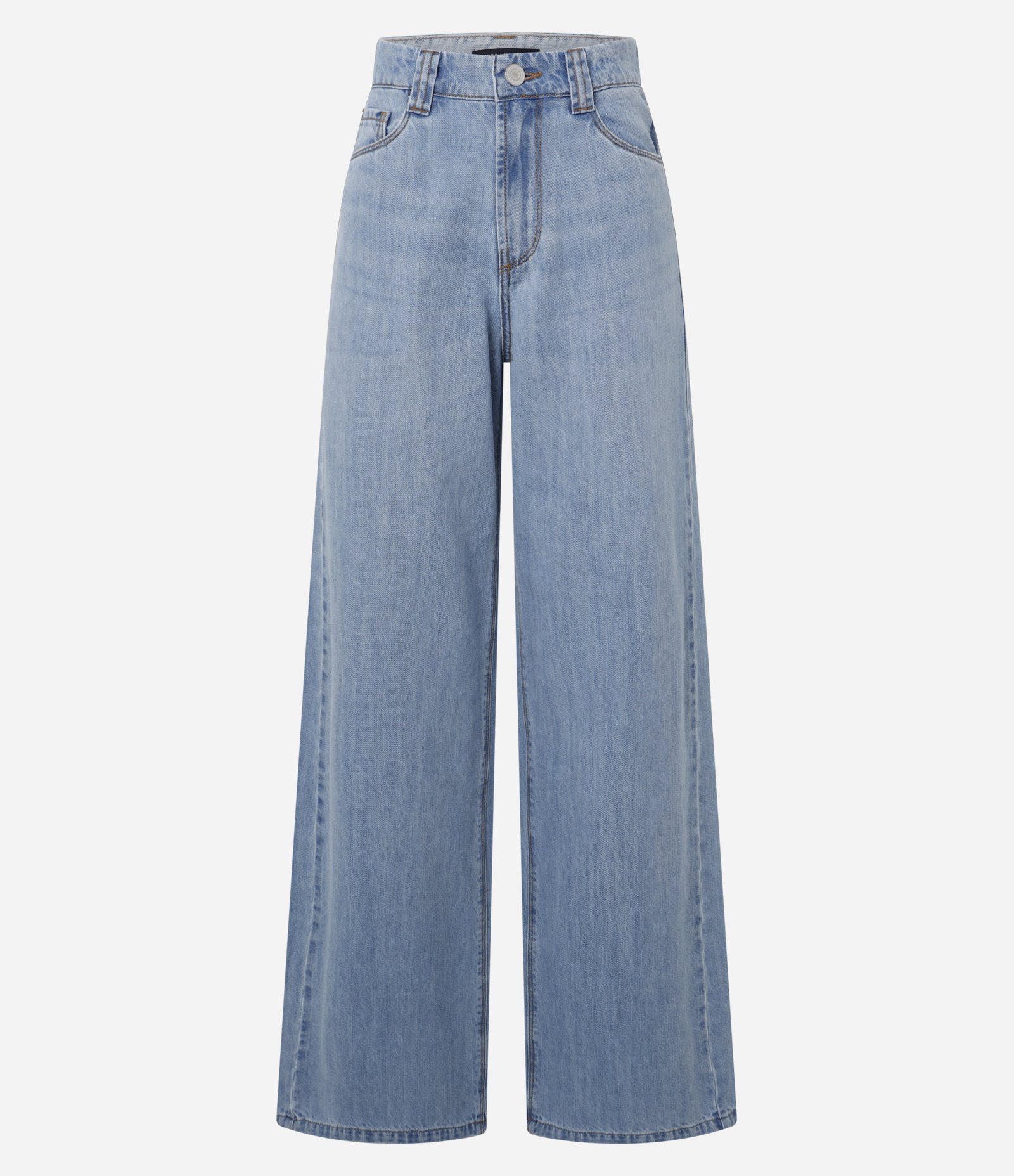Calça Wide Leg em Jeans com Cós Alfaiatado Azul Claro 5