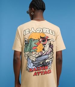 Camiseta Regular em Algodão com Estampa Estilo Anime