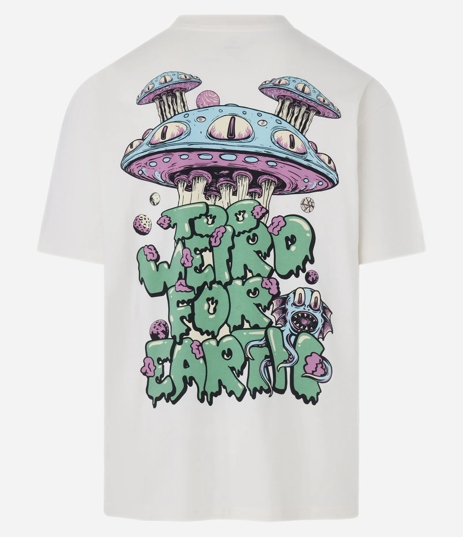 Camiseta Relaxed em Algodão com Estampa de Polvo e Lettering Bege 8