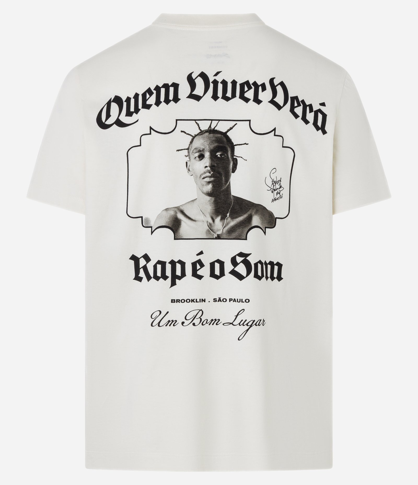 Camiseta Comfort em Algodão com Estampa Lettering Sabotage Bege 8