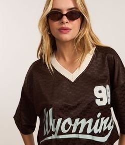 Camiseta Oversized Sportcore com Lettering Wyoming
