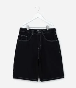 Bermuda Steet em Jeans com Costura Contrastante- Tam 5 A 14 Anos