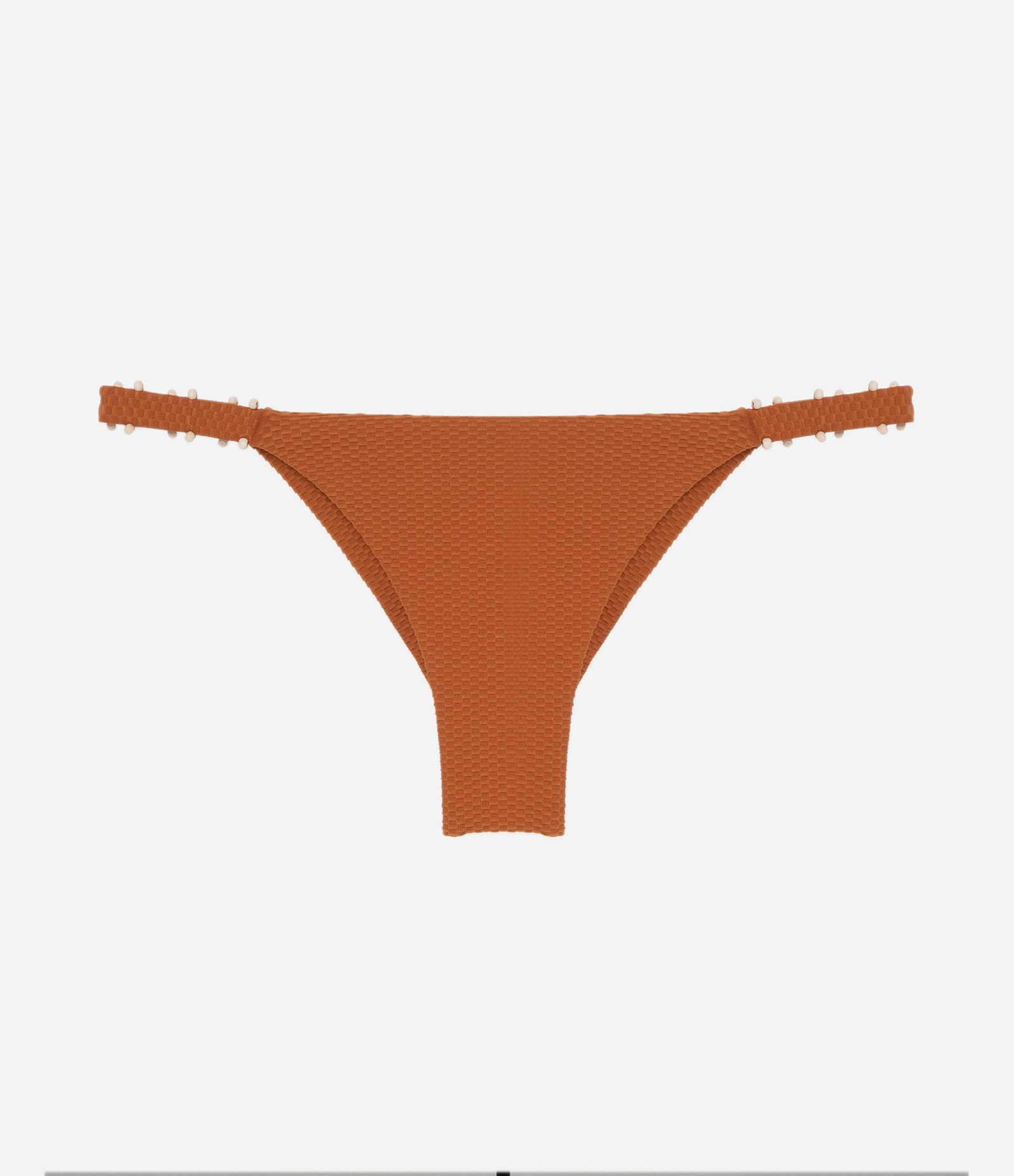 Biquíni Calcinha String em Microfibra Texturizada com Aplicação de Miçangas Caramelo 5