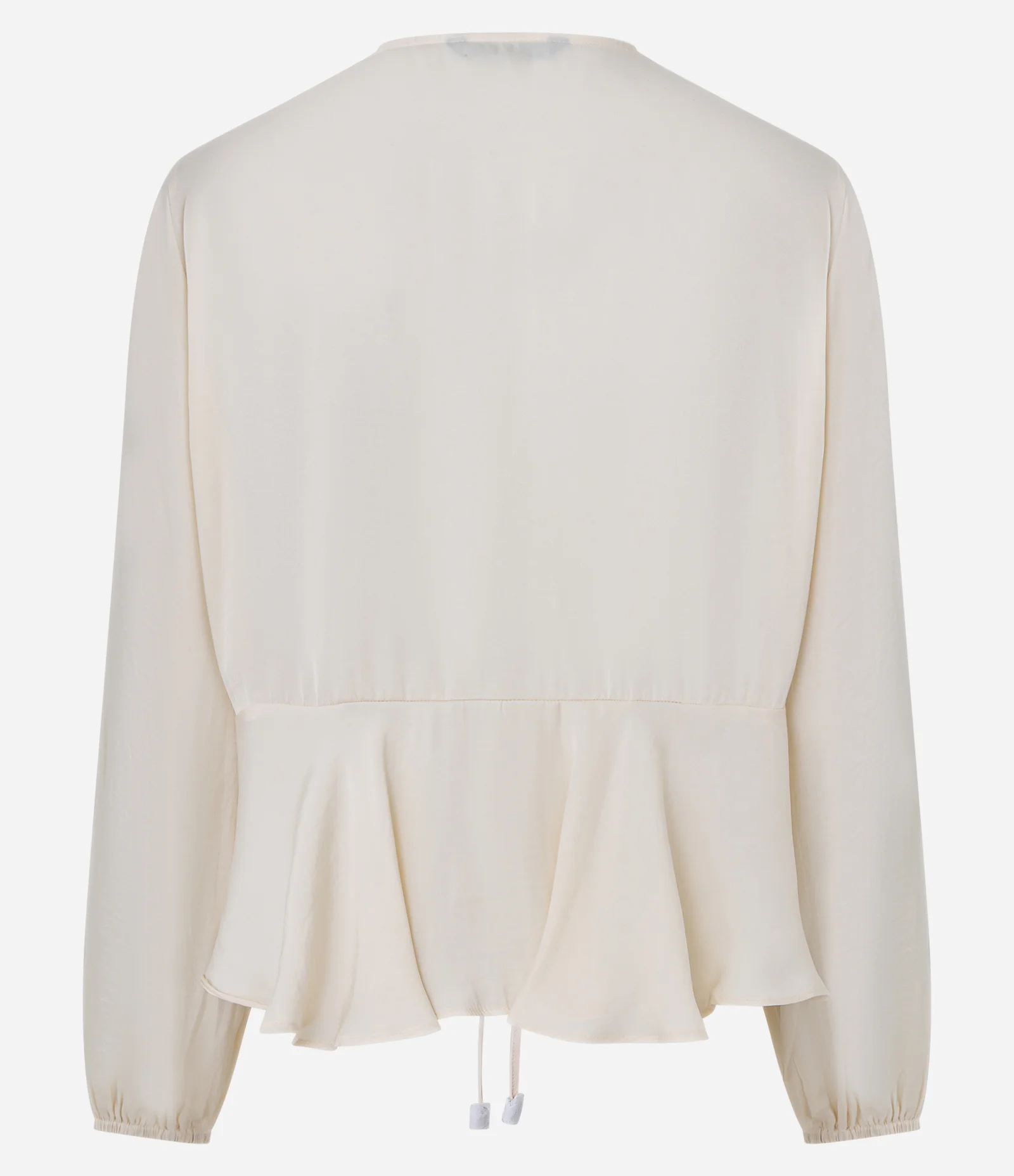 Blusa Manga Longa com Amarração Frontal e Punhos Elástico Bege 2