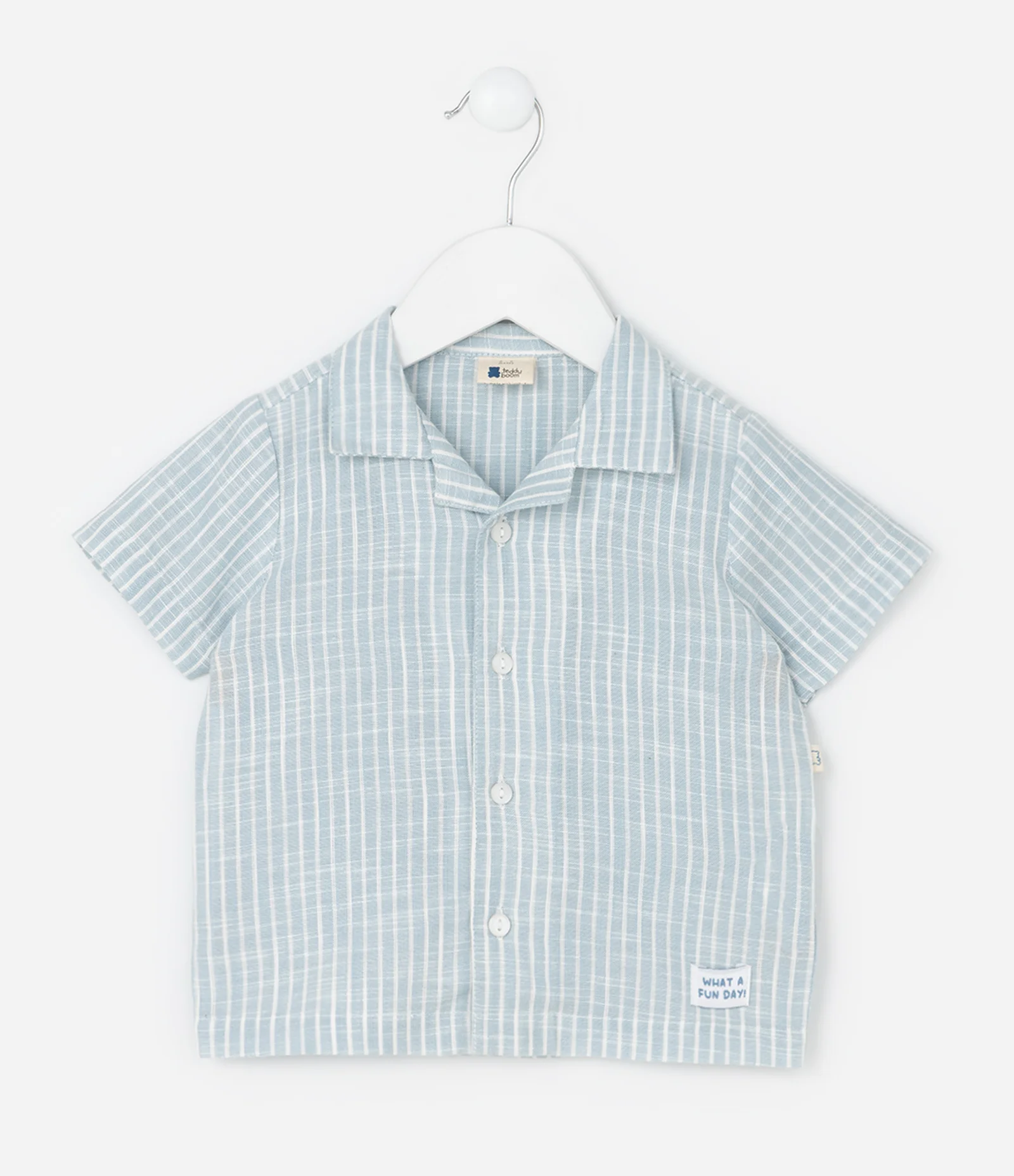Camisa Infantil com Estampa de Listras - Tam 0 a 18 Meses Azul 1