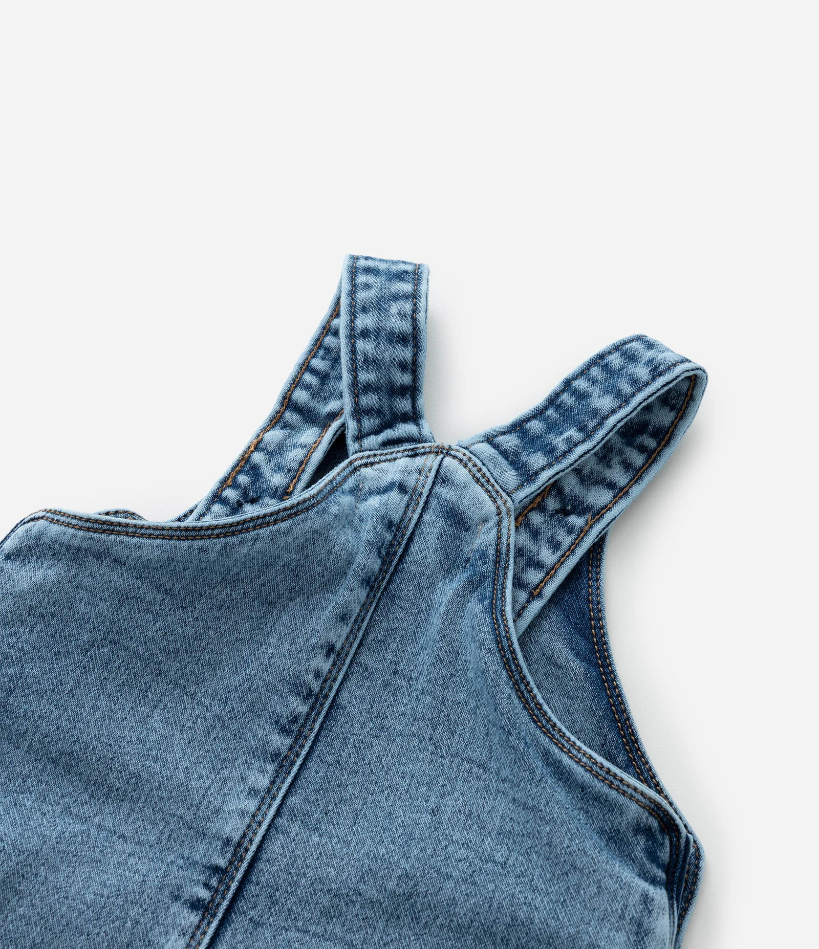 Jardineira Infantil em Malha Jeans Confortável com Bolsinhos - Tam 0 a 18 meses Azul 6