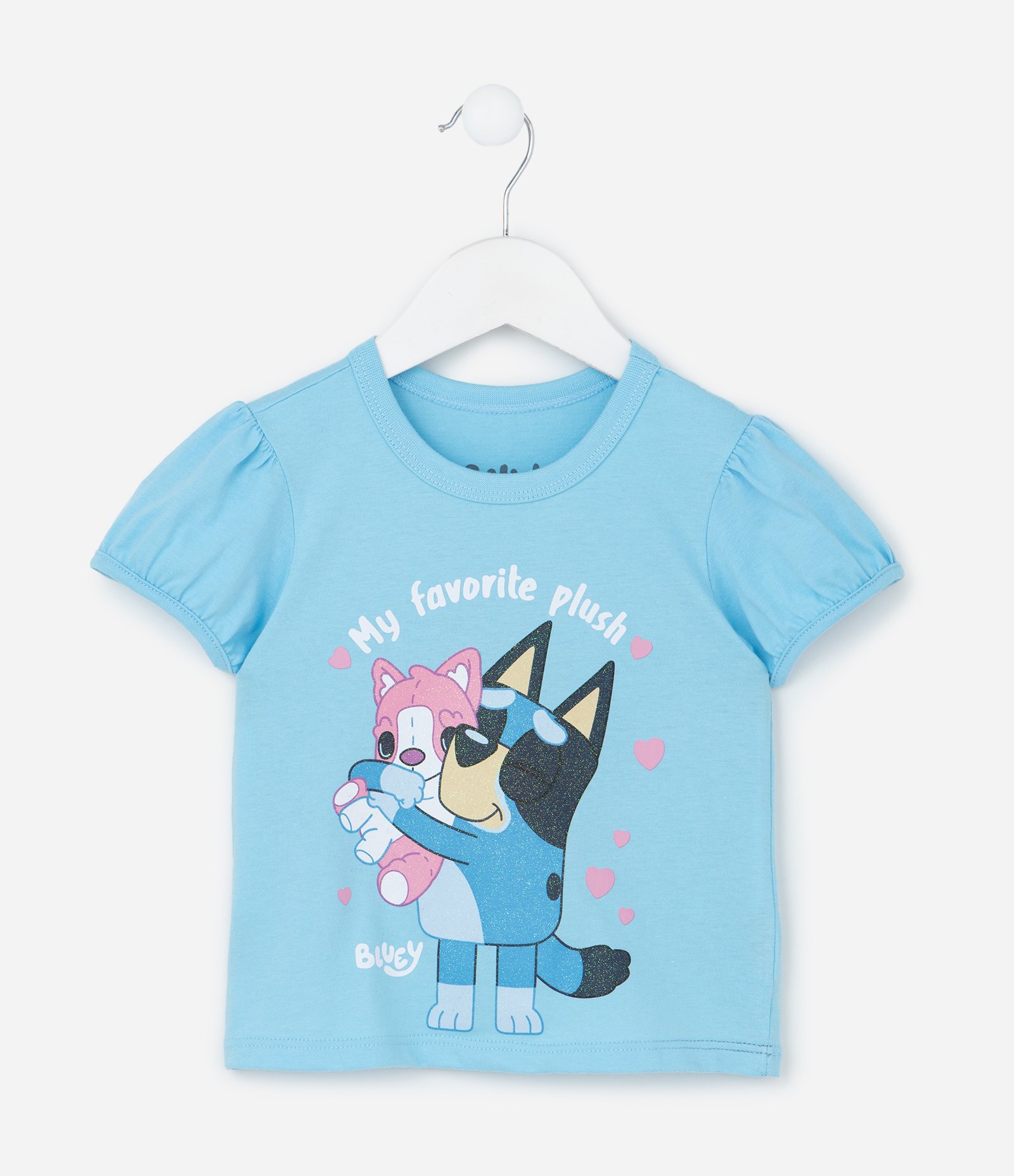 Camiseta Infantil com Estampa Bluey com Brilhos - Tam 5 a 14 Anos Azul 2