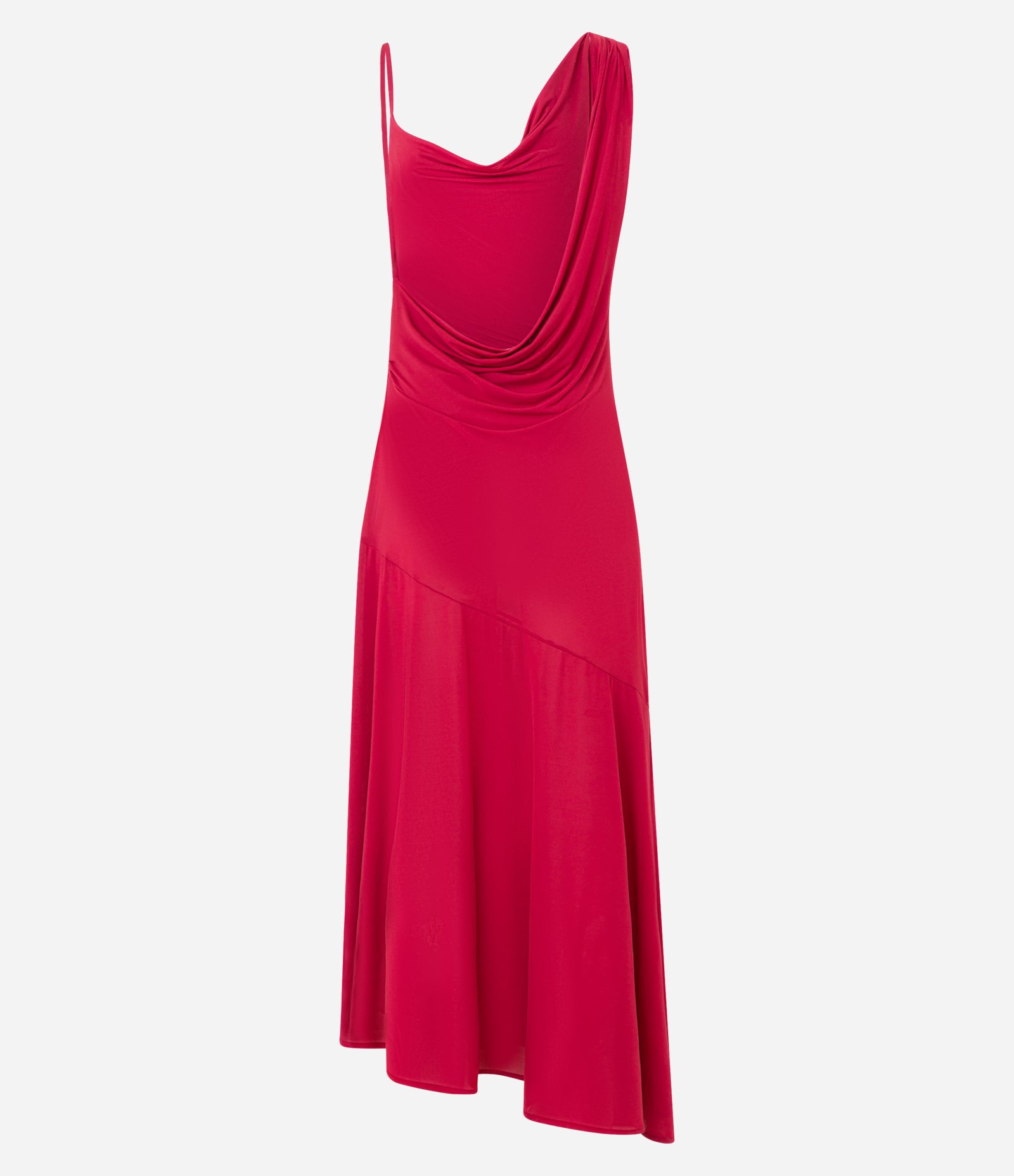 Vestido New Midi com Alça Diferenciada e Decote Degagê Vermelho 7