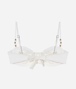 Biquíni Top Meia Taça Texturizado com Aviamento nas Alças