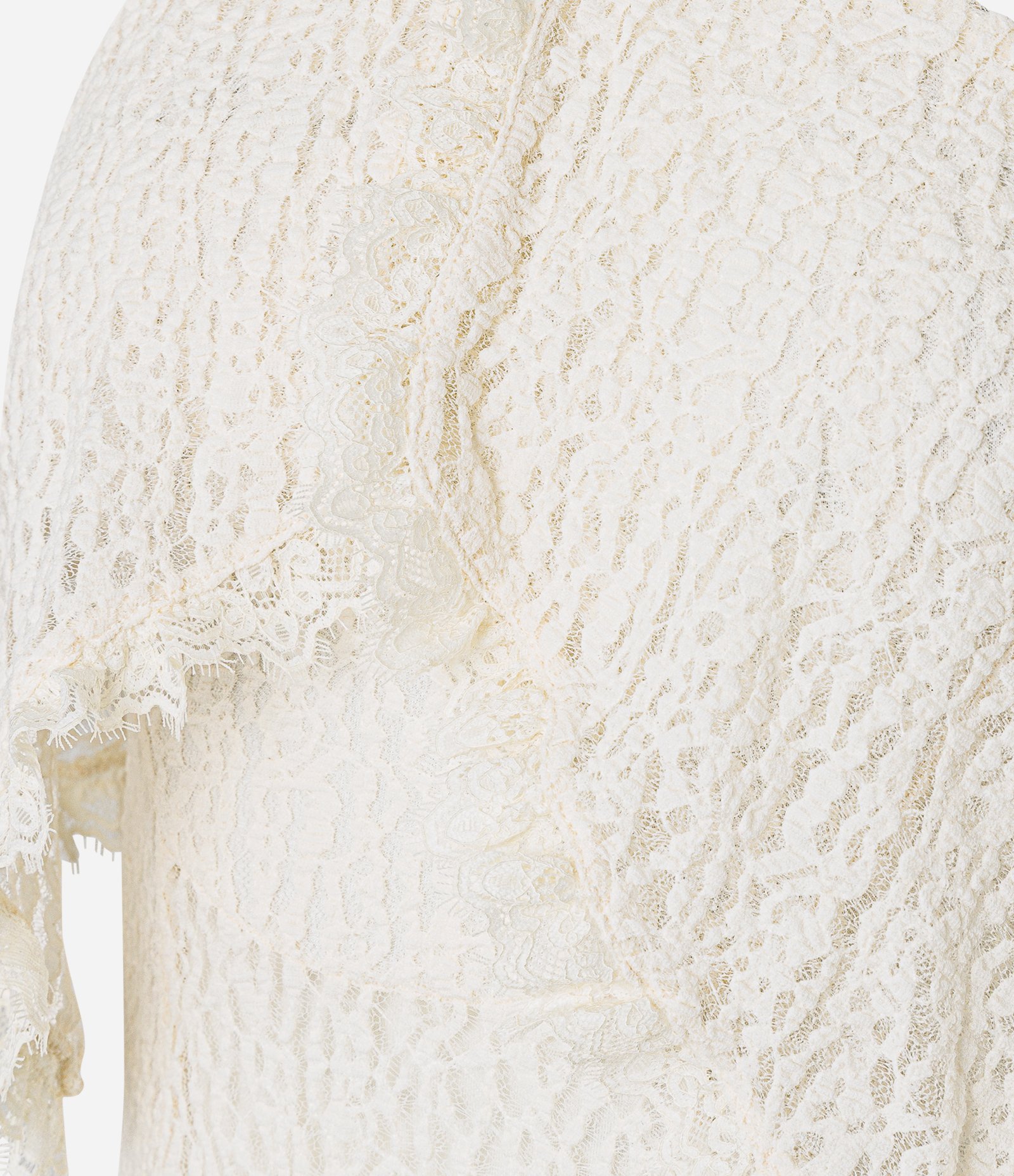 Vestido New Midi Texturizado em Renda com Sobreposição Off White 8