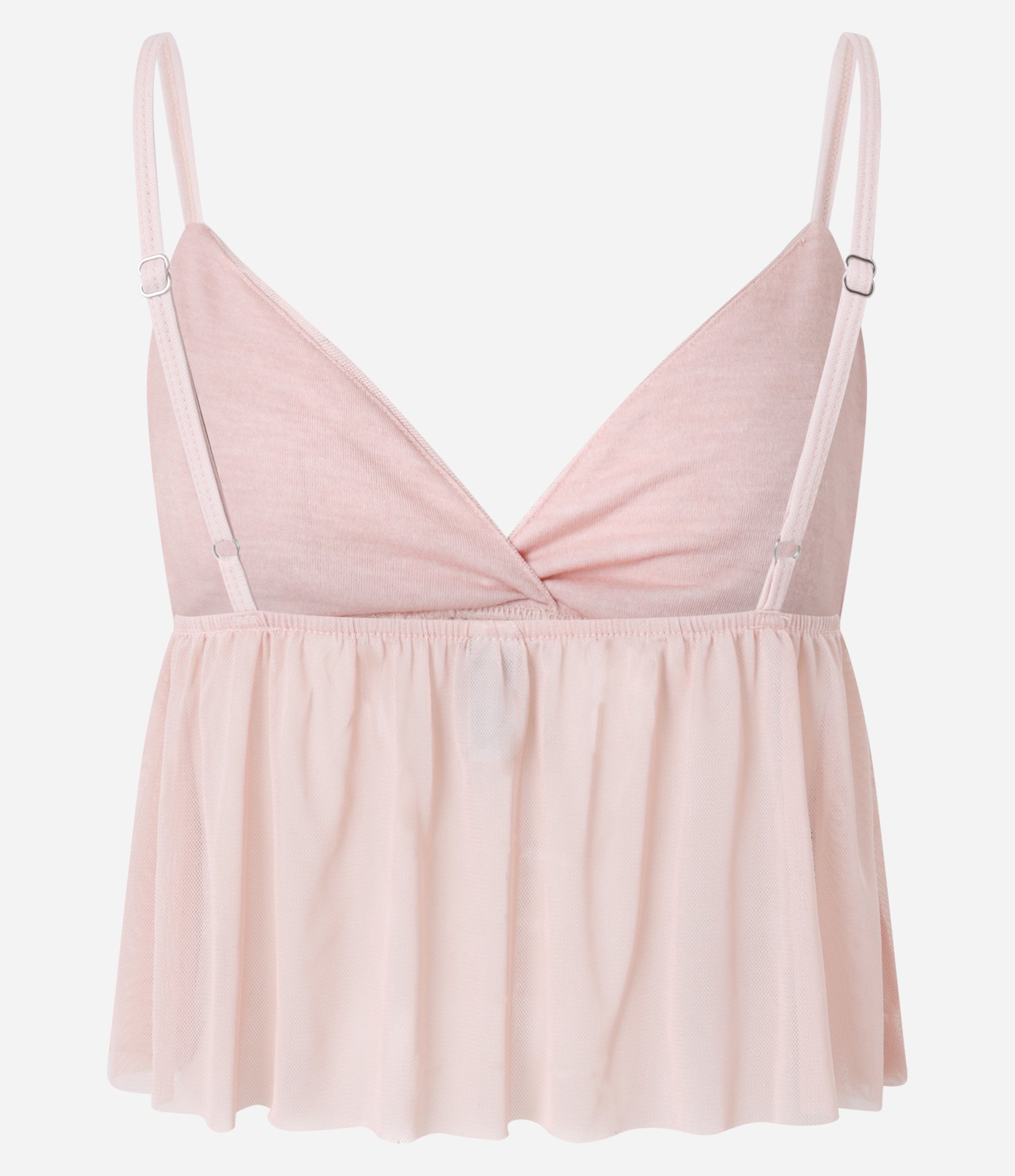 Blusa de Alcinha em Tule com Busto Franzido Rosa 5