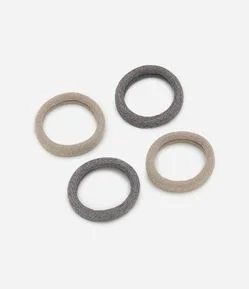 Kit 04 Elásticos de Cabelo com Revestimento Brilhante