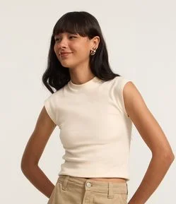 Blusa em Suedine com Ombro Caído