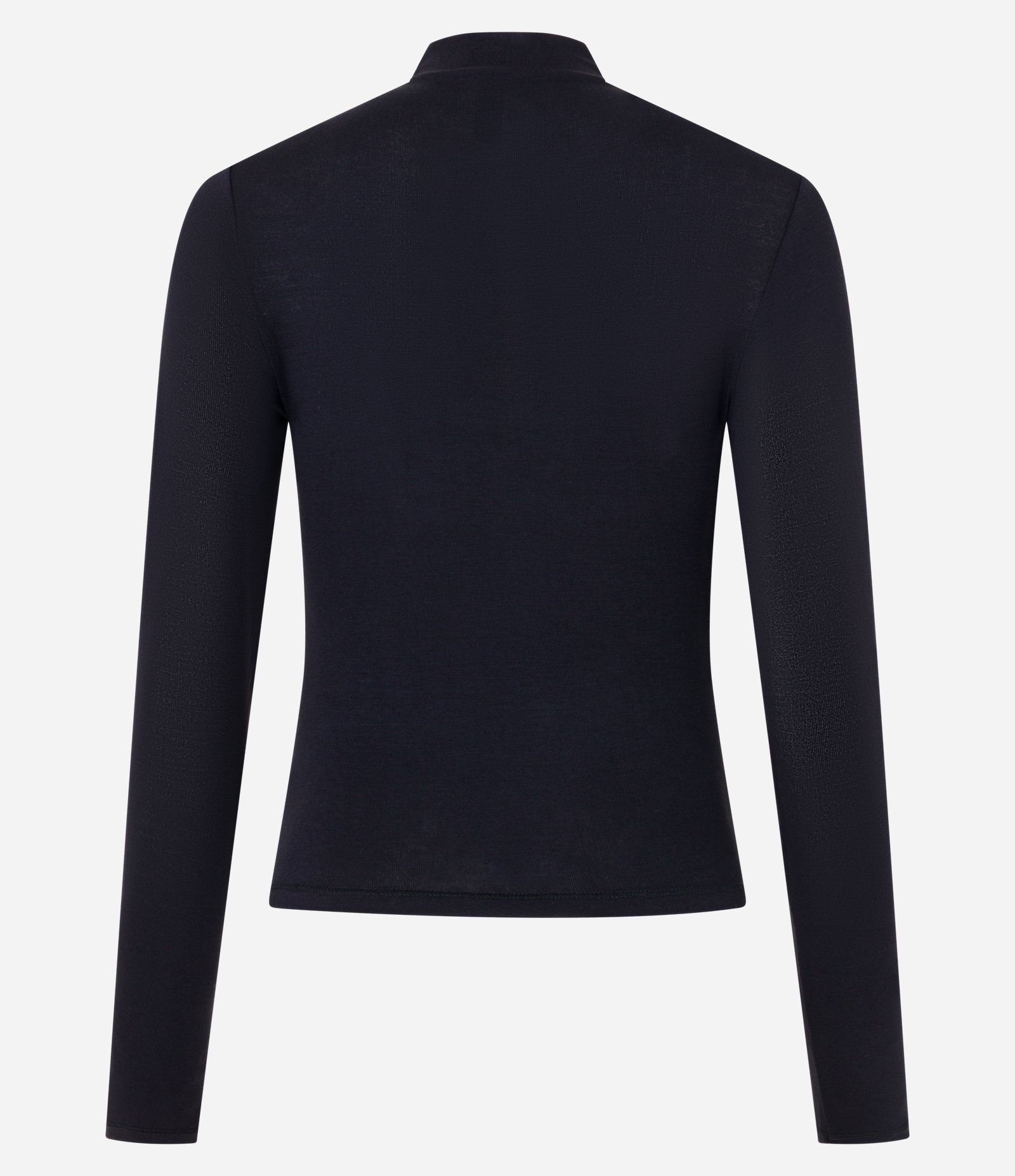 Blusa em Tricô com Gola Alta e Franzido Preto 6