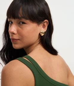 Blusa em Ribana com Um Ombro Só e Alça Dupla