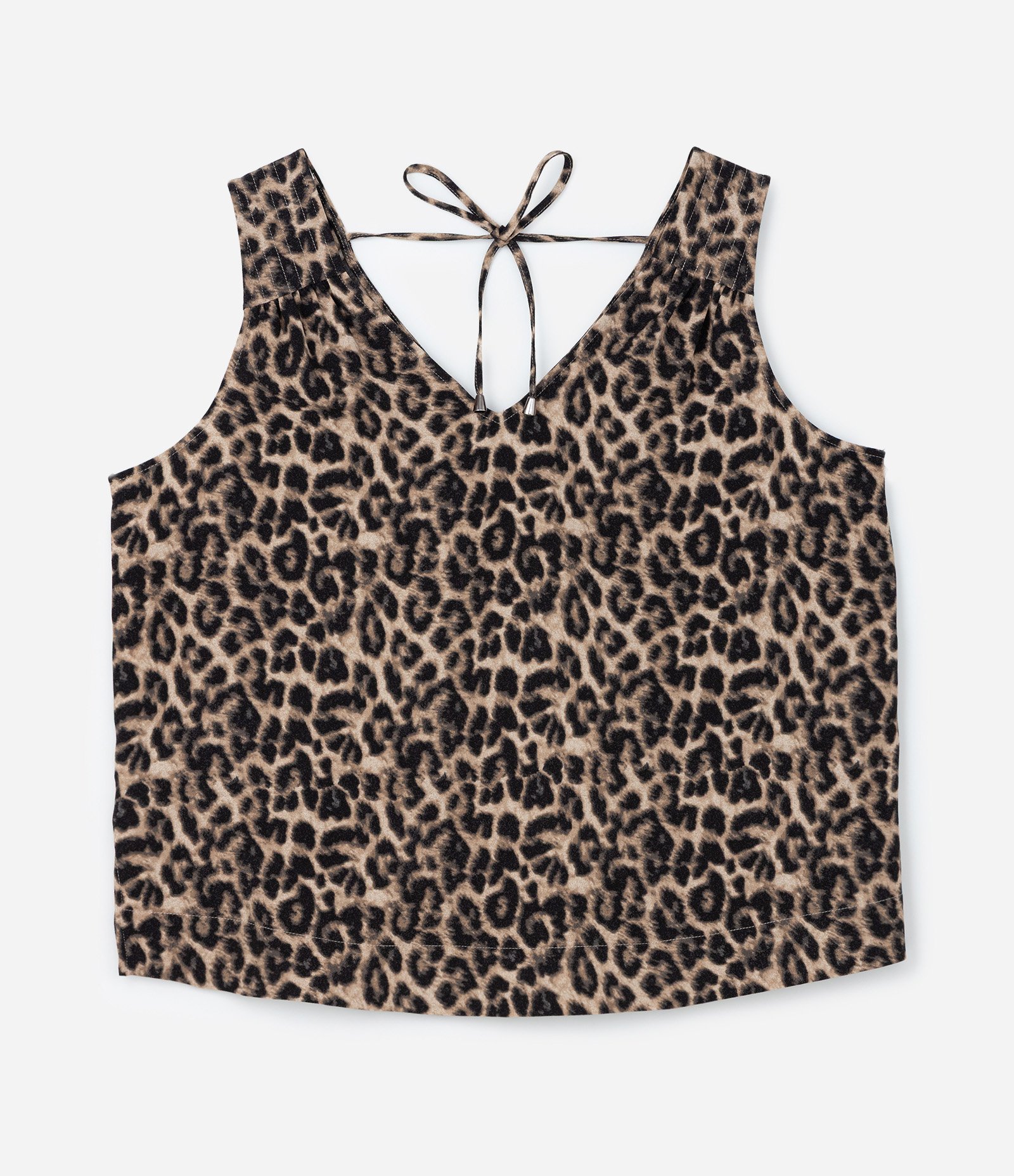 Blusa Sem Manga em Airflow com Animal Print Curve & Plus Size Marrom 5