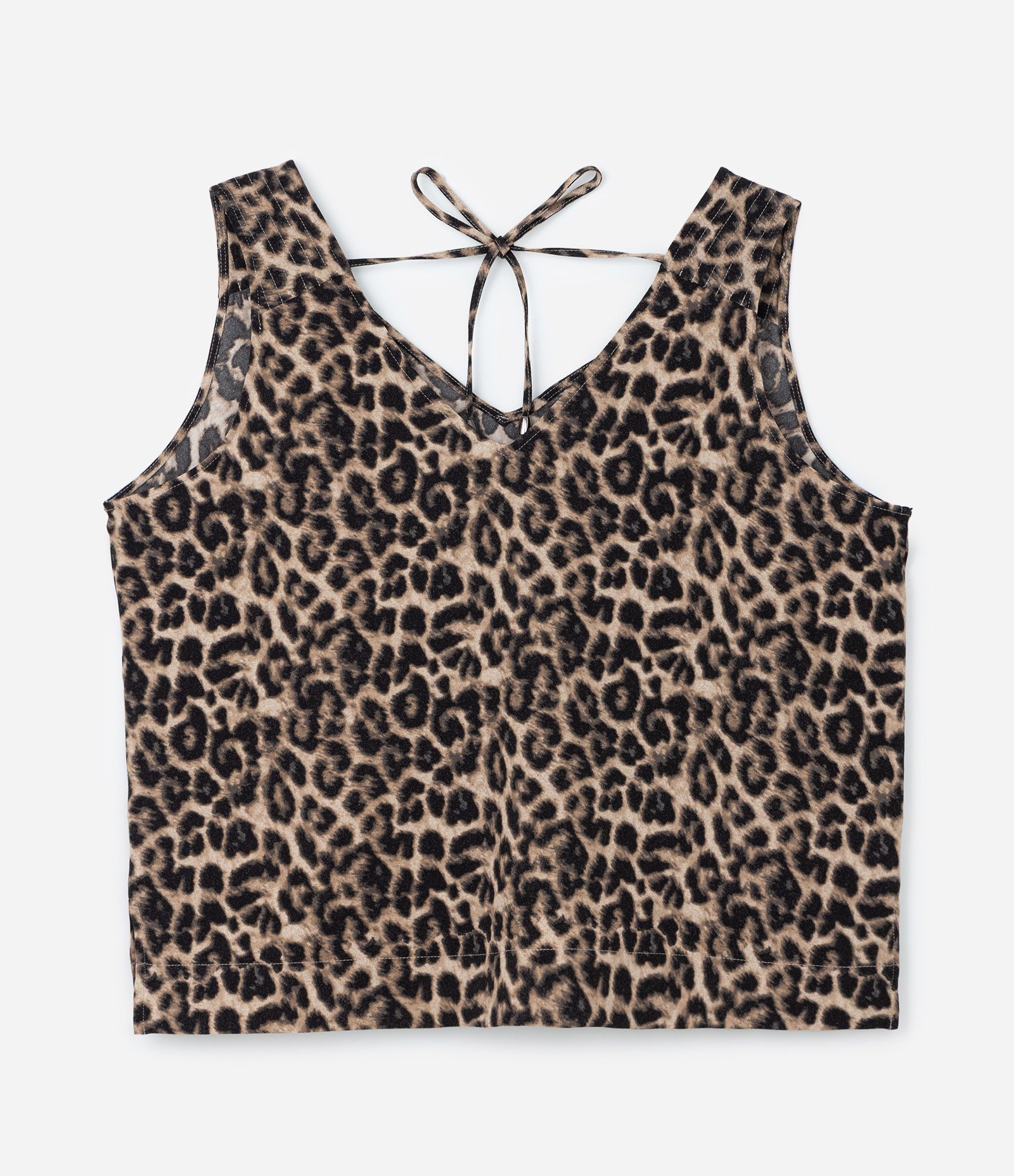 Blusa Sem Manga em Airflow com Animal Print Curve & Plus Size Marrom 6