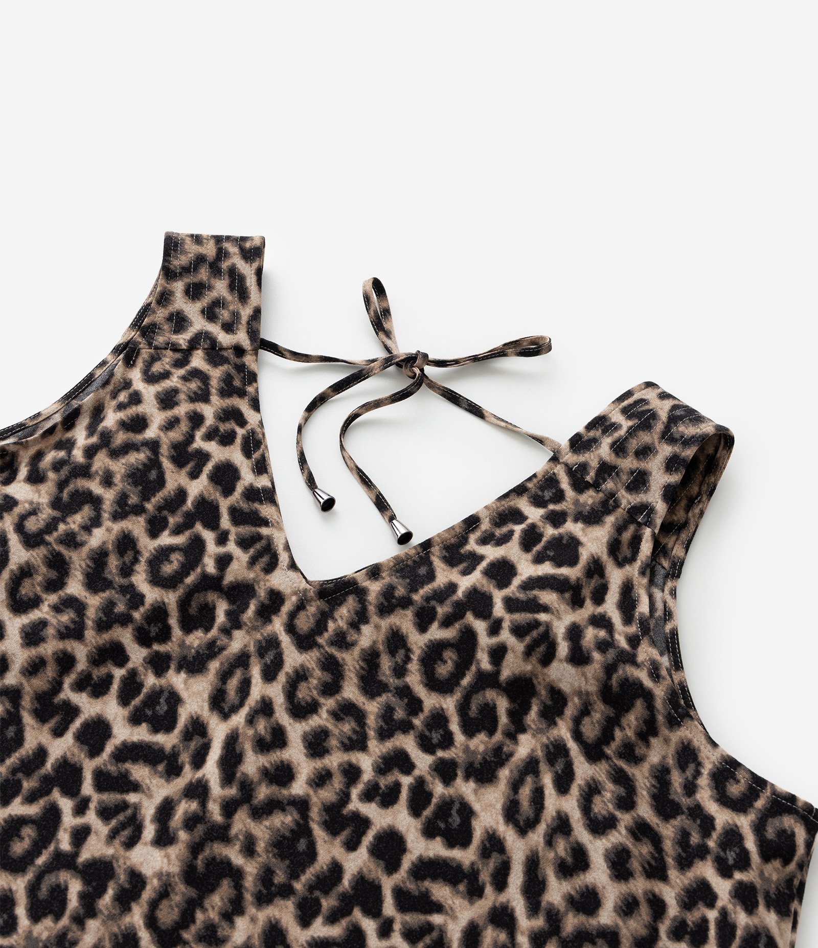 Blusa Sem Manga em Airflow com Animal Print Curve & Plus Size Marrom 9