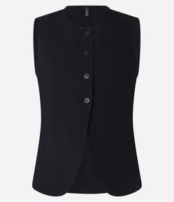 Colete Alongado em Alfaiataria com Botões na Frente