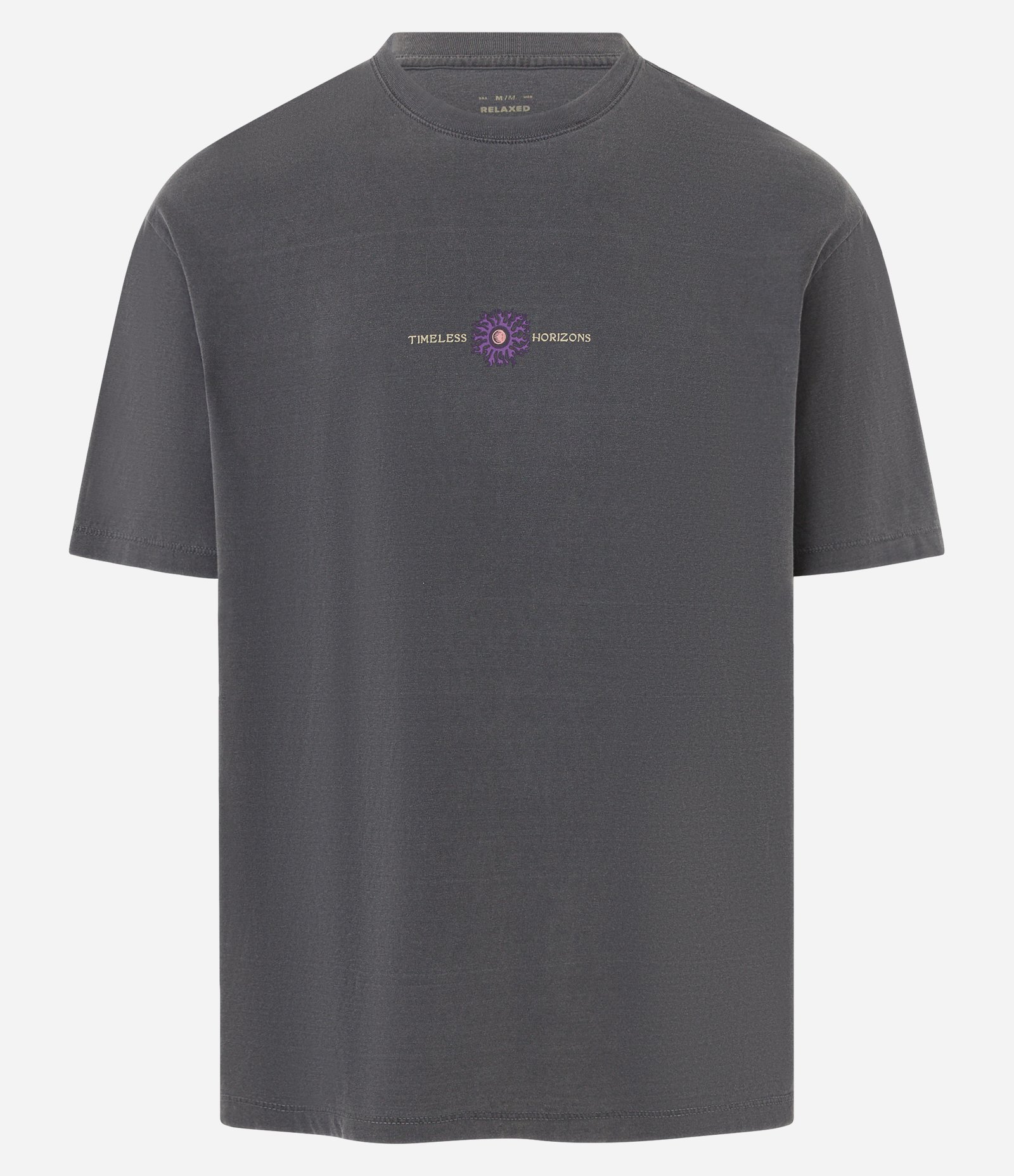 Camiseta Relaxed em Algodão com Estampa Étnica e Efeito Estonado Cinza 6