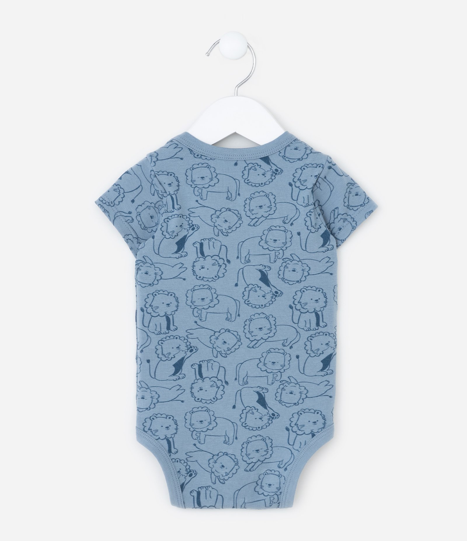 Body Infantil com Estampa Leãozinho - Tam RN a 18 meses Azul 2