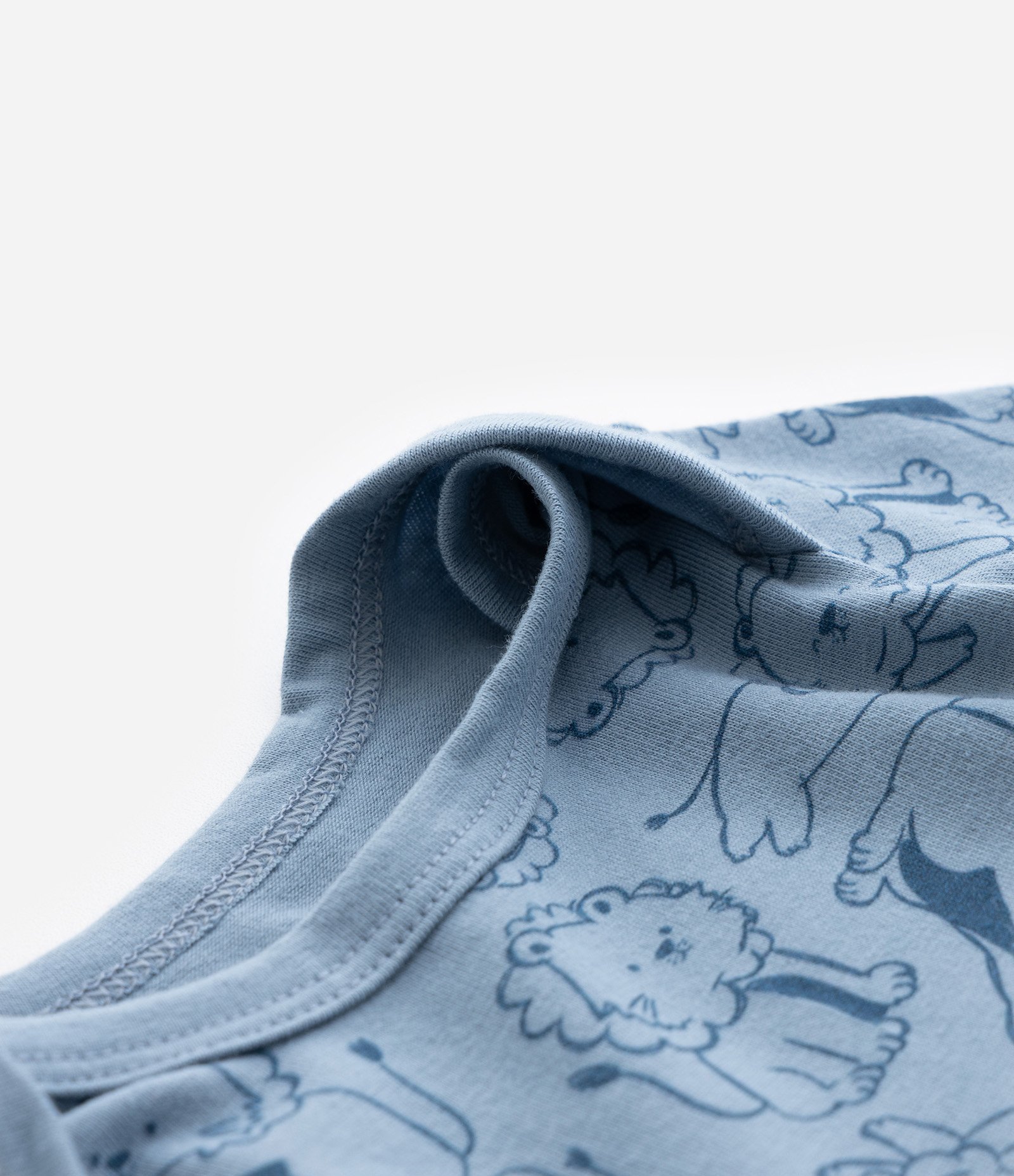 Body Infantil com Estampa Leãozinho - Tam RN a 18 meses Azul 4