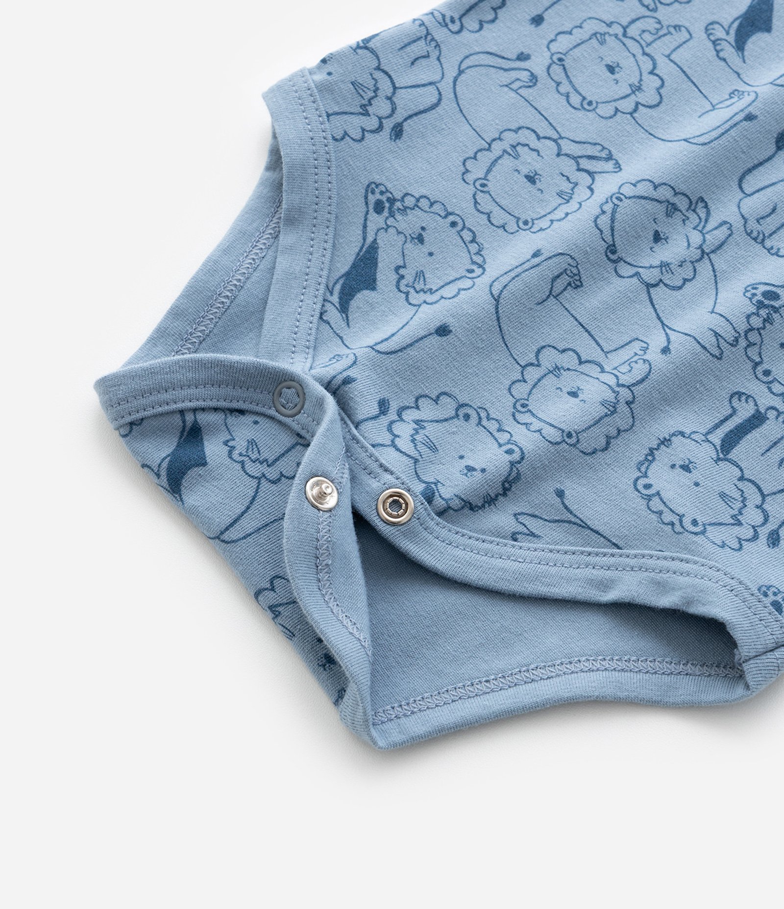 Body Infantil com Estampa Leãozinho - Tam RN a 18 meses Azul 5