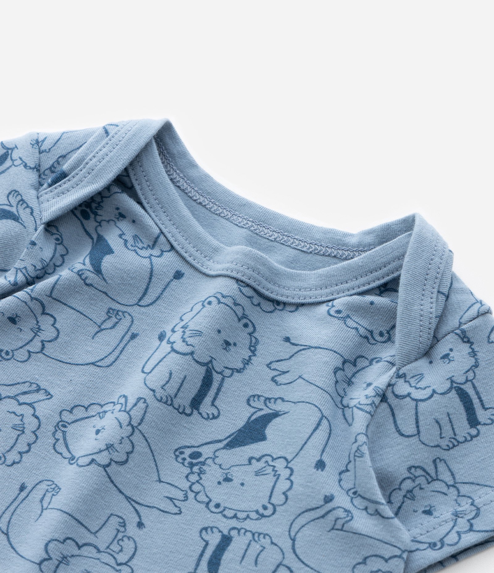 Body Infantil com Estampa Leãozinho - Tam RN a 18 meses Azul 6