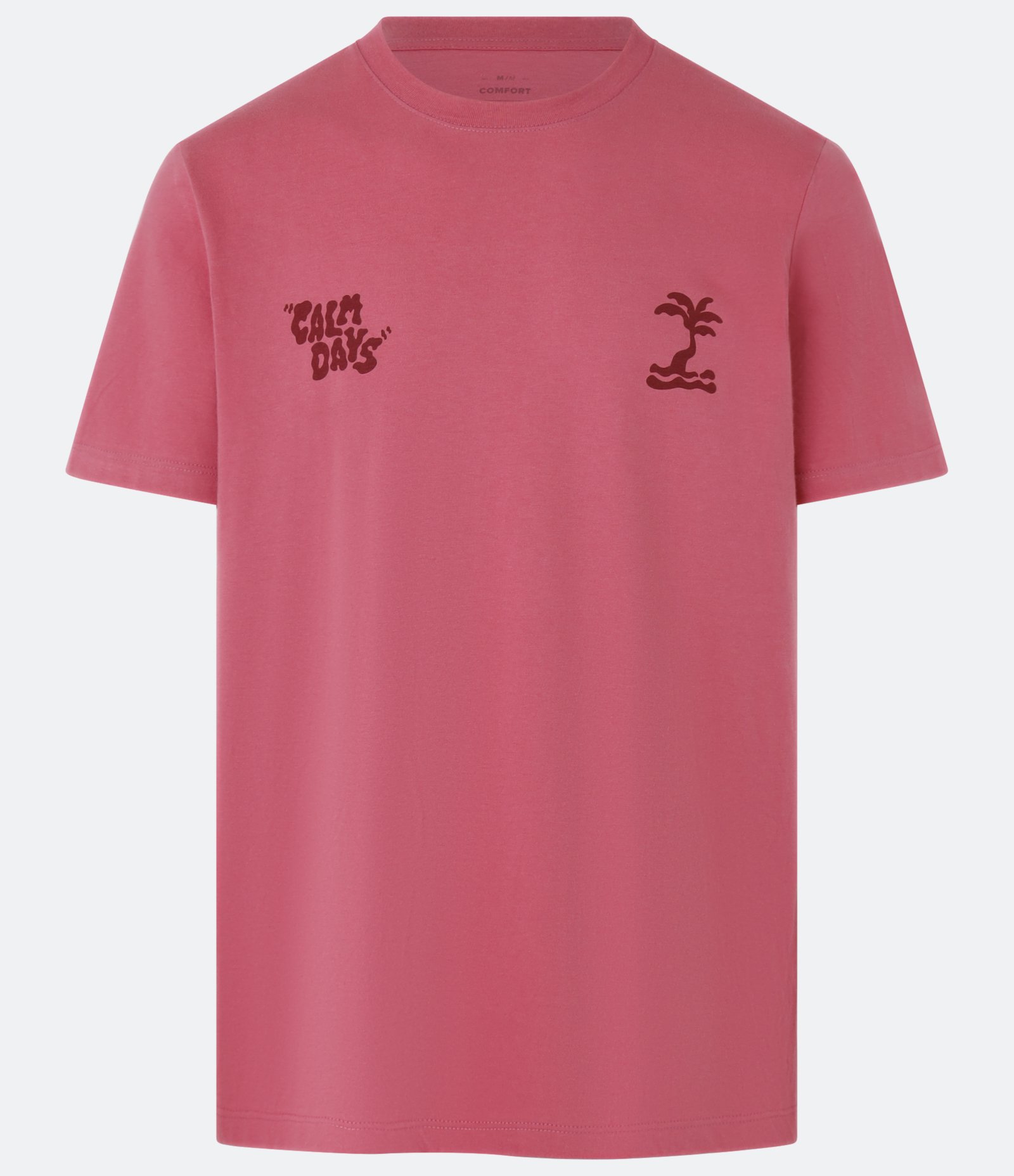 Camiseta Comfort em Algodão com Estampa Localizada "Calm Days" Rosa 5