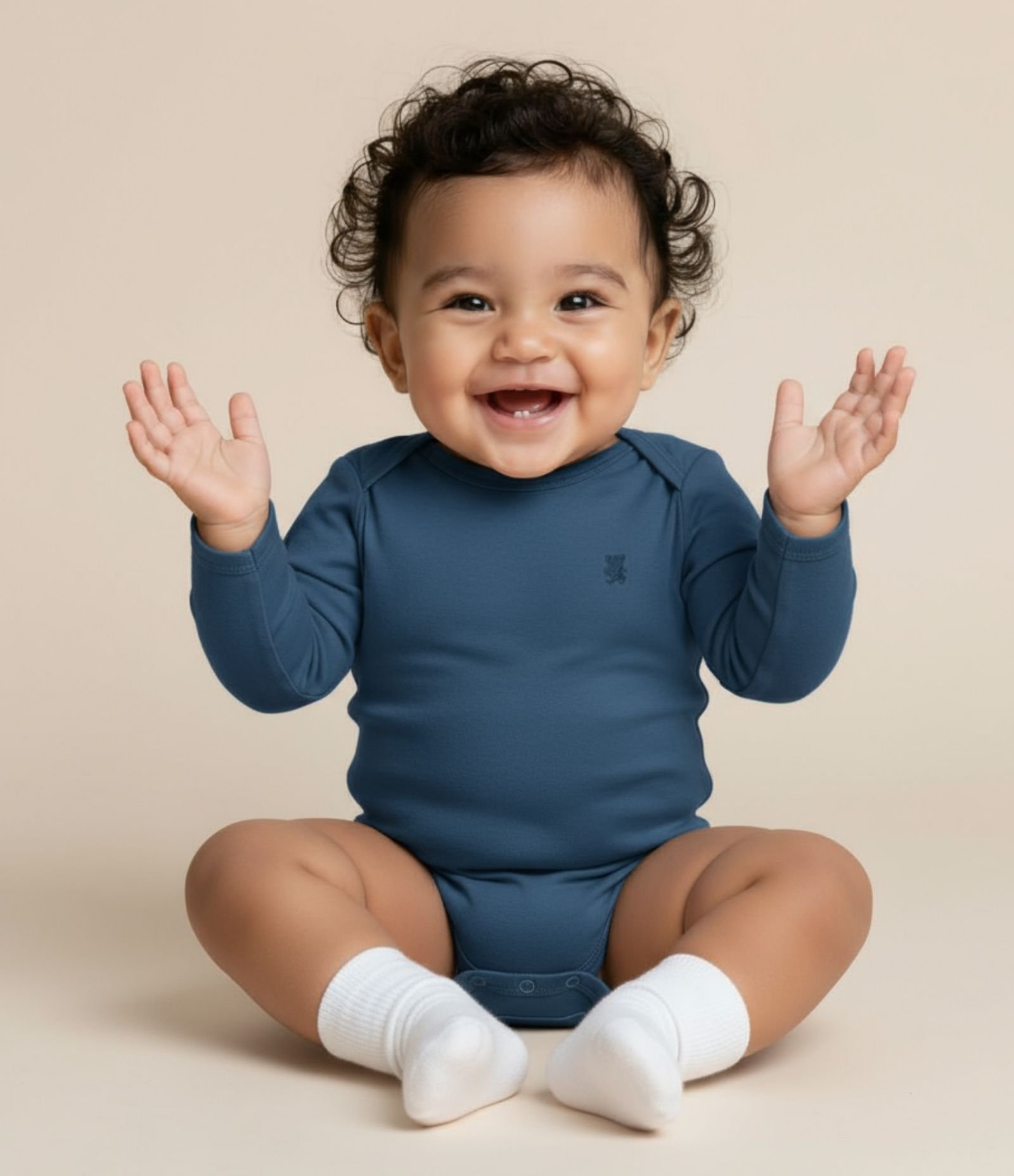 Body Básico Infantil em Algodão Peruano - Tam RN a 18 meses Azul 1