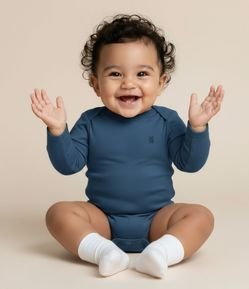 Body Básico Infantil em Algodão Peruano - Tam RN a 18 meses