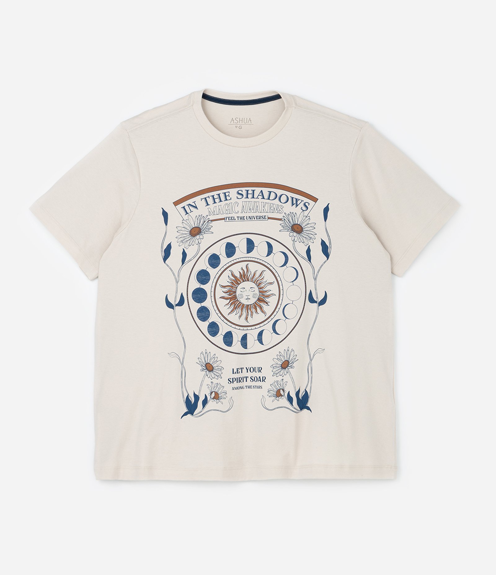 Blusa Alongada com Estampa Estações da Lua Curve & Plus Size Bege 4