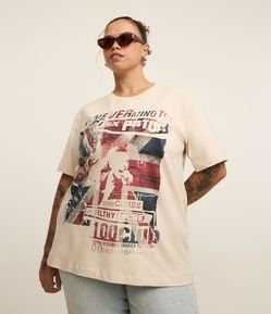 Camiseta Alongada com Estampa Sex Pistols Curve & Plus Size