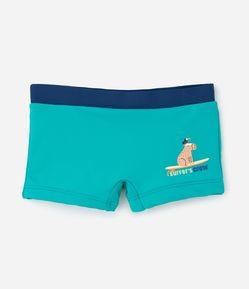 Sunga Boxer Infantil com Estampa Capivara Surfista - Tam 2 a 4 Anos
