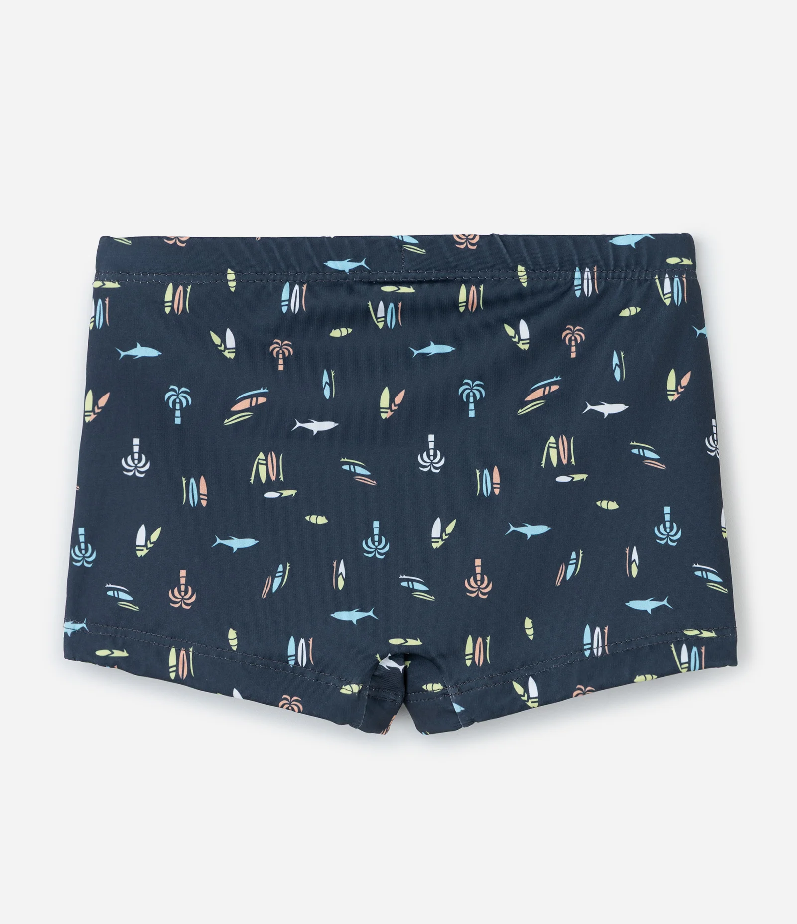 Sunga Infantil Boxer em Microfibra com Estampa de Mini Ícones Tropicais - Tam 5 a 14 Anos Azul 2