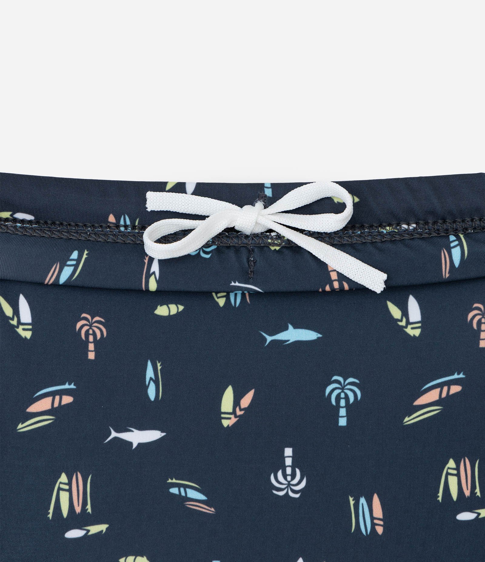 Sunga Infantil Boxer em Microfibra com Estampa de Mini Ícones Tropicais - Tam 5 a 14 Anos Azul 4