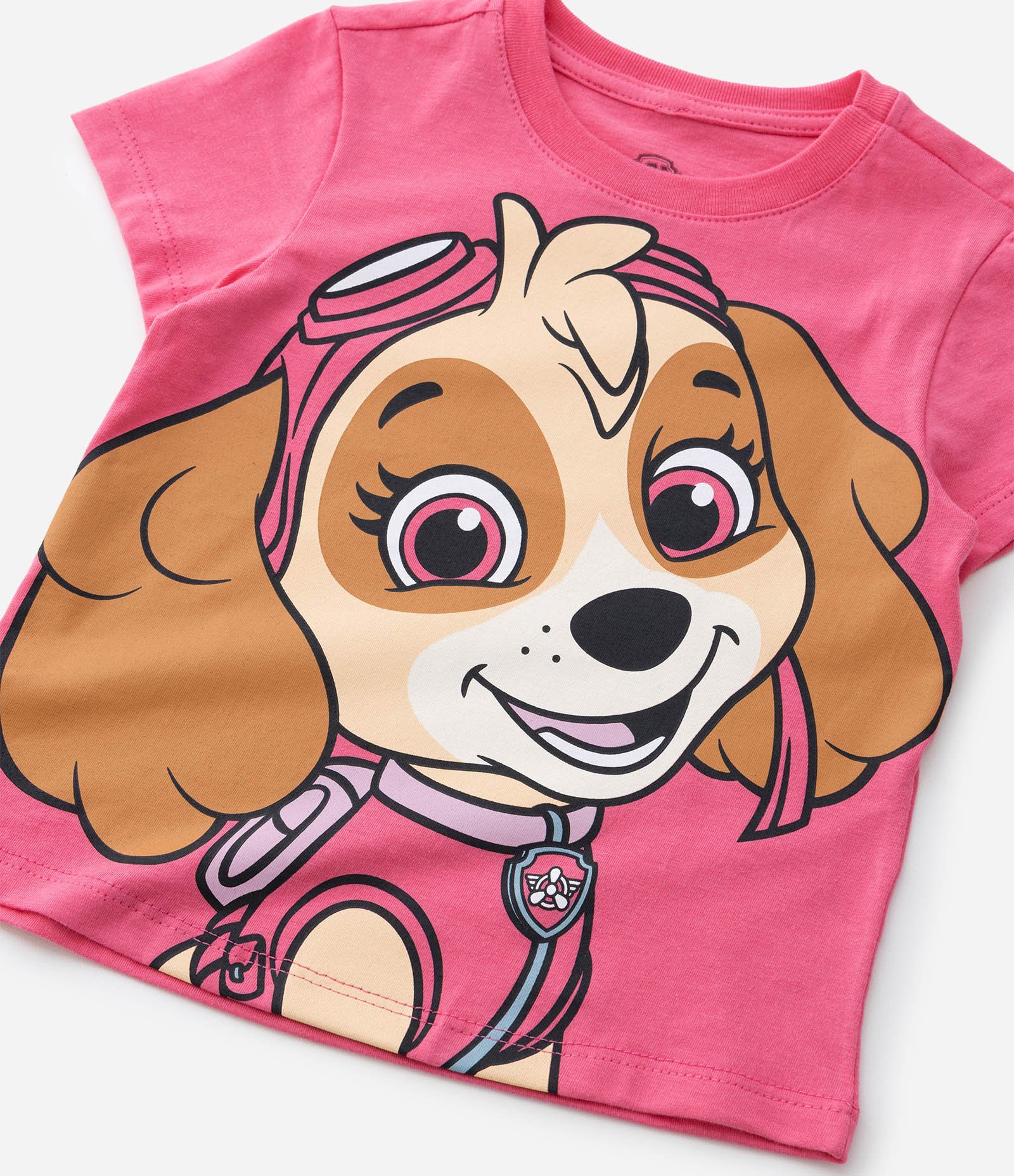 Camiseta Infantil com Estampa e Máscara Skye - Tam 1 a 6 Anos Rosa 7