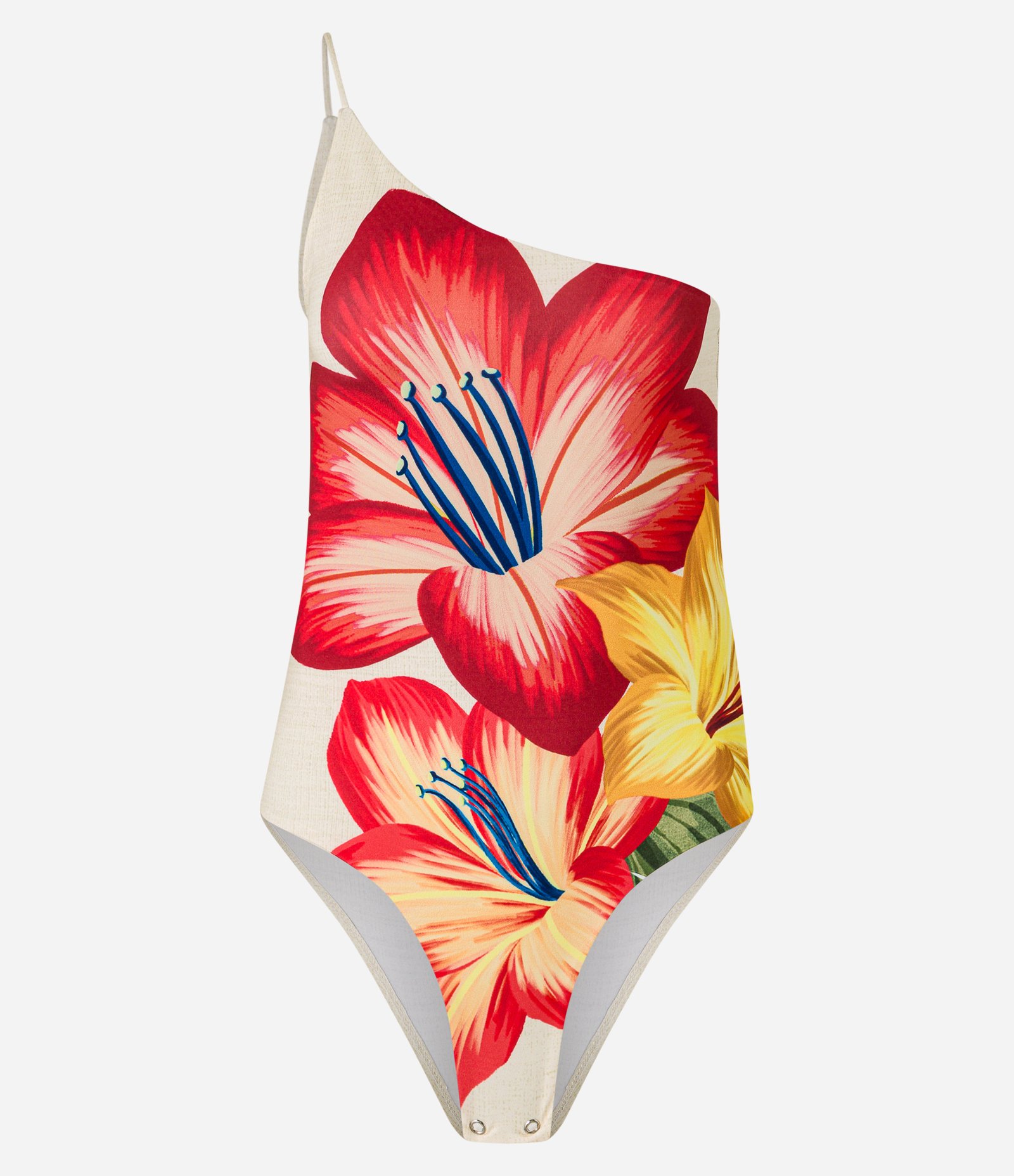 Body em Microfibra com Ombro Só e Alcinha Fina Bege 4