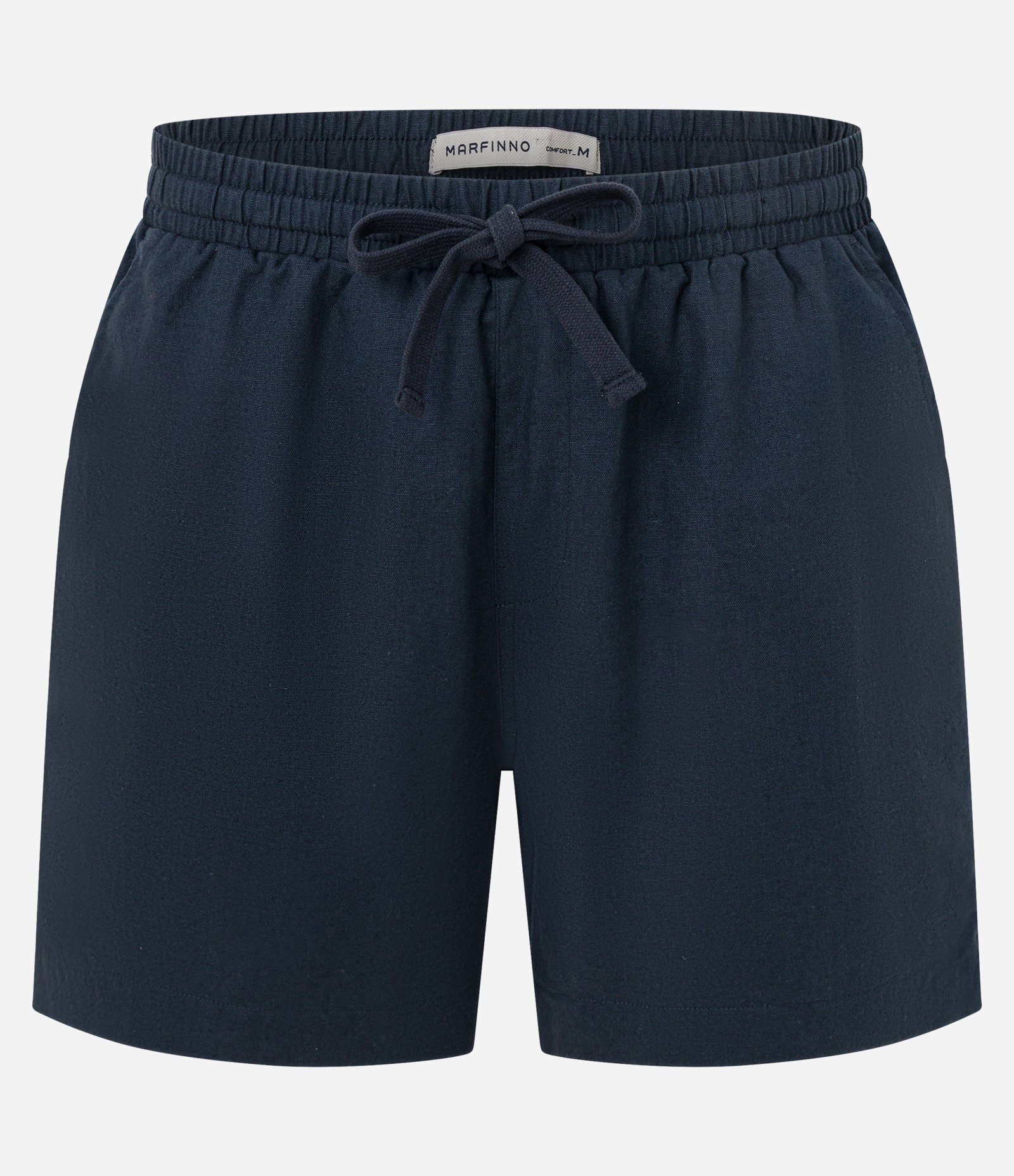 Bermuda em Algodão com Linho e Cós Elástico Azul escuro 7