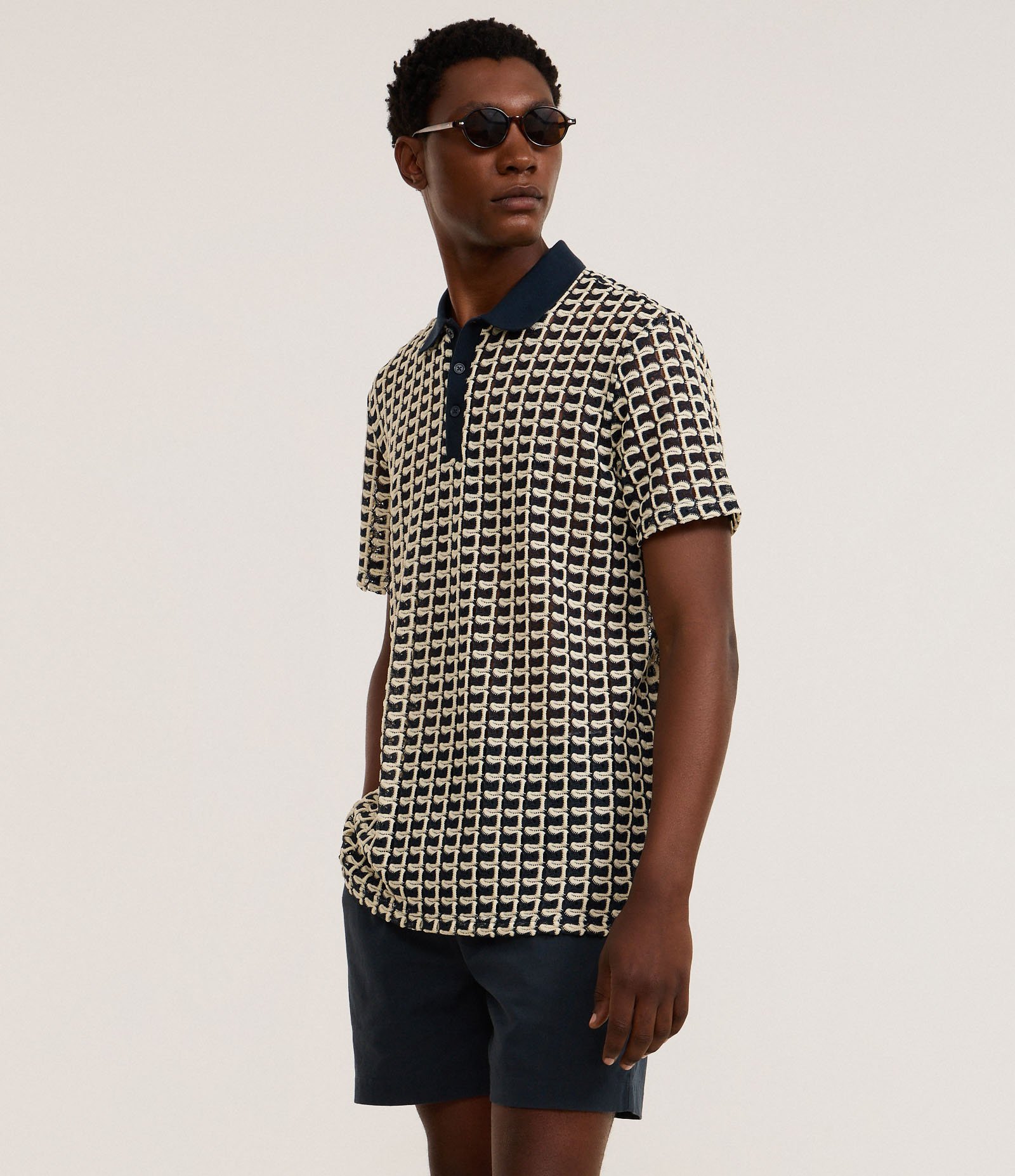 Bermuda em Algodão com Linho e Cós Elástico Azul escuro 6