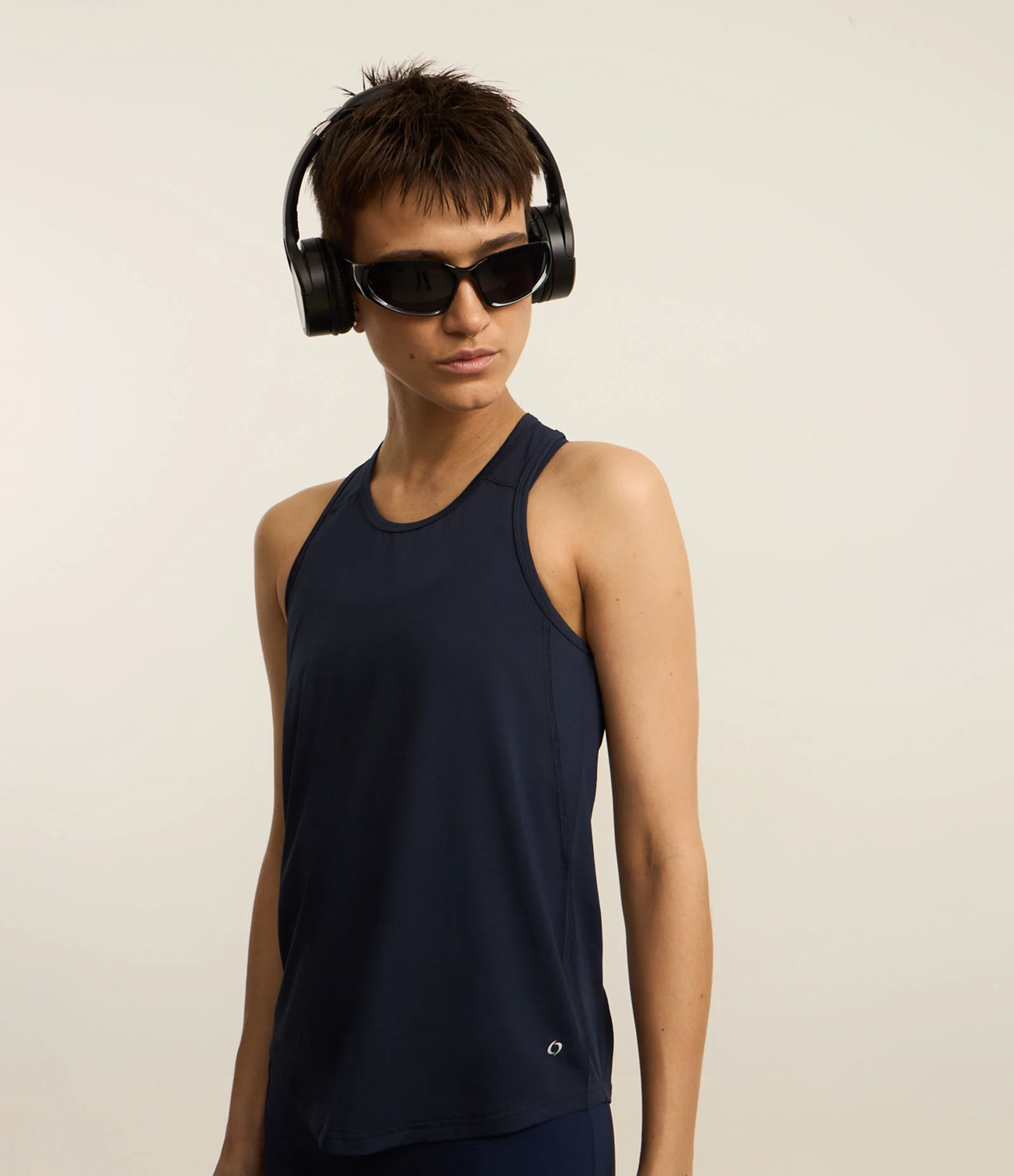 Regata Nadador Esportiva em Microfibra com Textura Azul Marinho 1